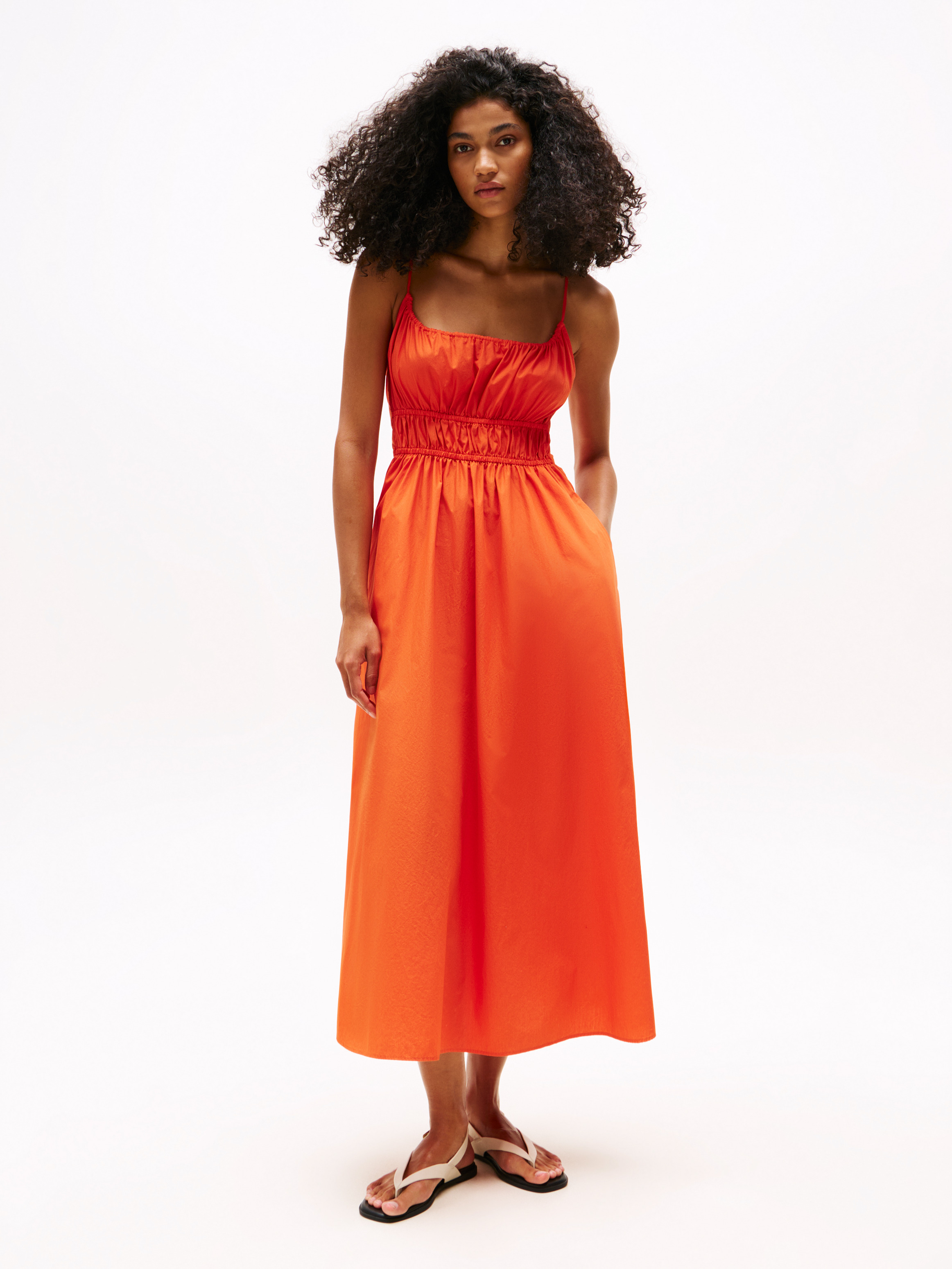 Smock Scoop Neck Maxi Dress