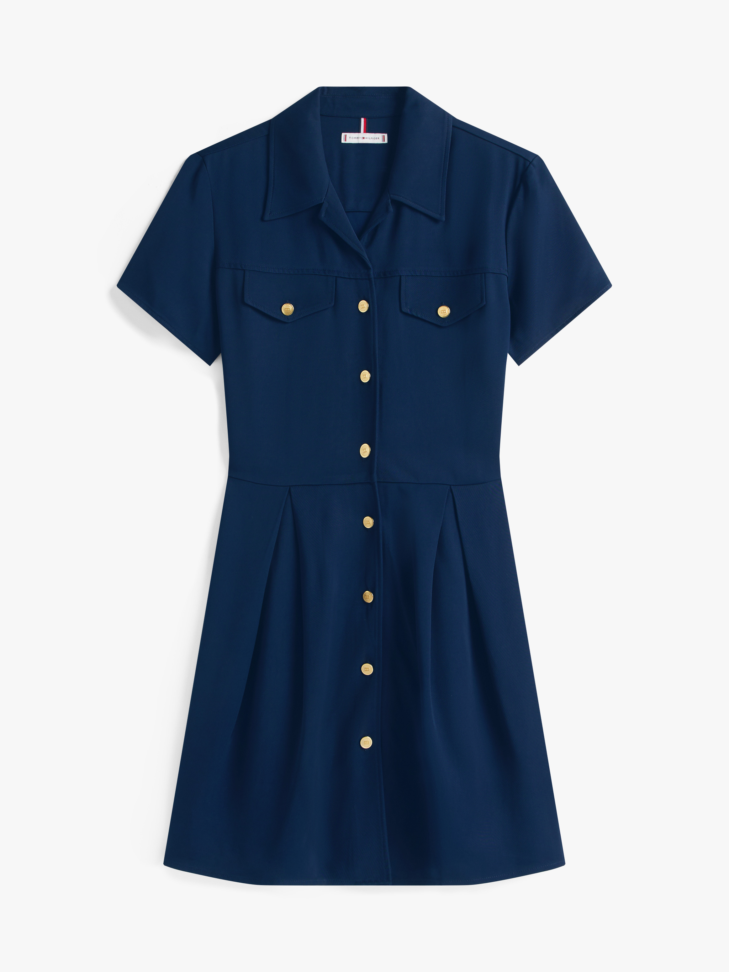 Gold-Tone Button Mini Shirt Dress | Dresses | Tommy Hilfiger