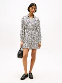 Jacquard Relaxed Mini Shirt Dress