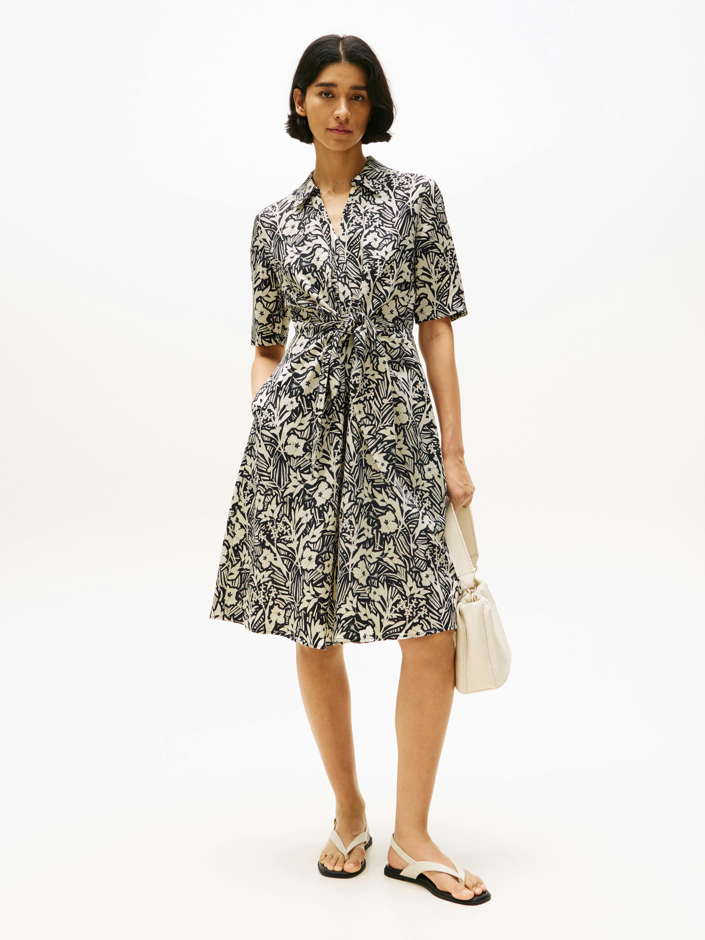 Relaxed Midi Linen Blend Shirt Dress Dresses Tommy Hilfiger