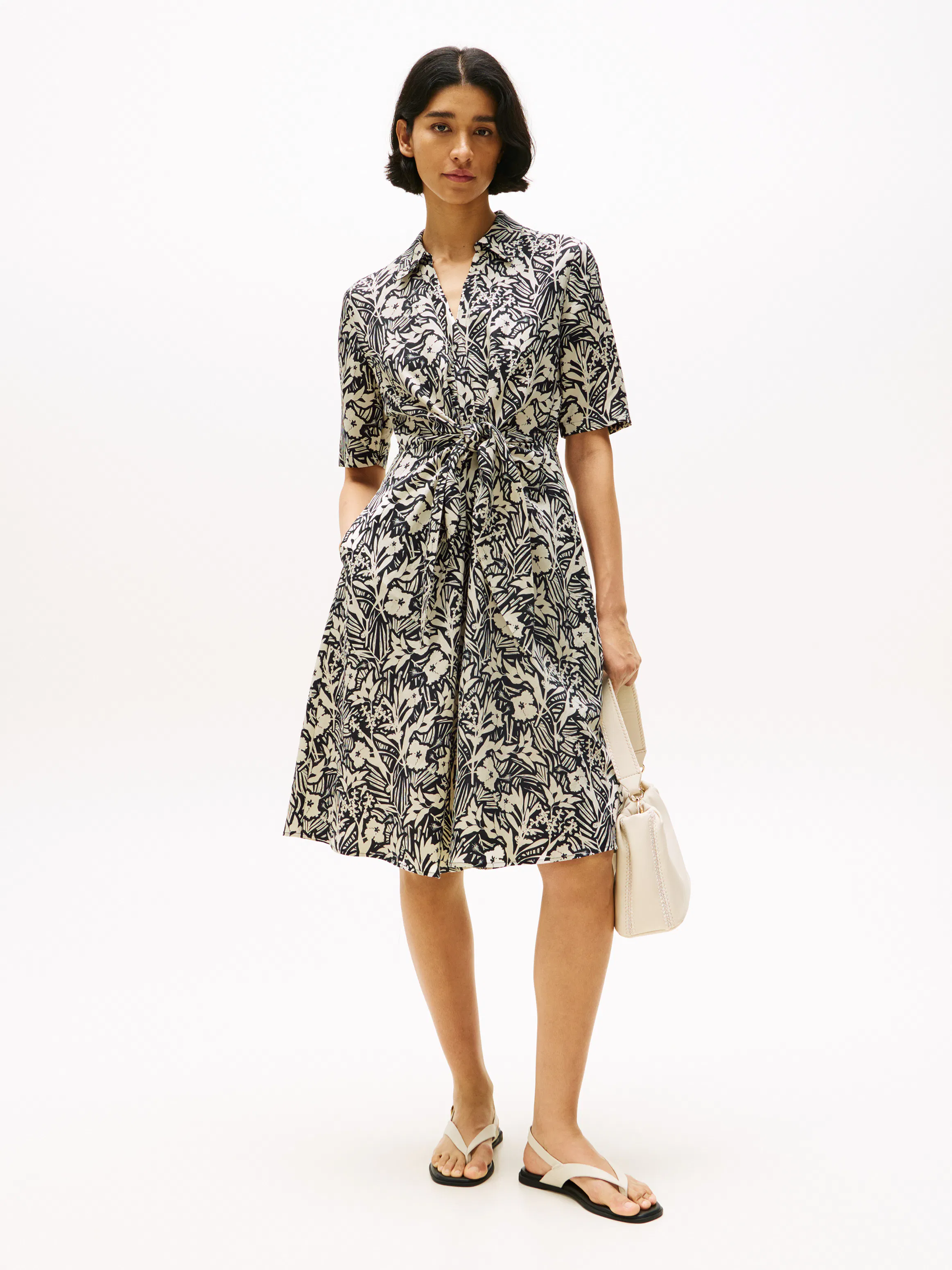 Relaxed Midi Linen Blend Shirt Dress | Dresses | Tommy Hilfiger Relaxed Midi Linen Blend Shirt Dress | Dresses | Tommy Hilfiger
