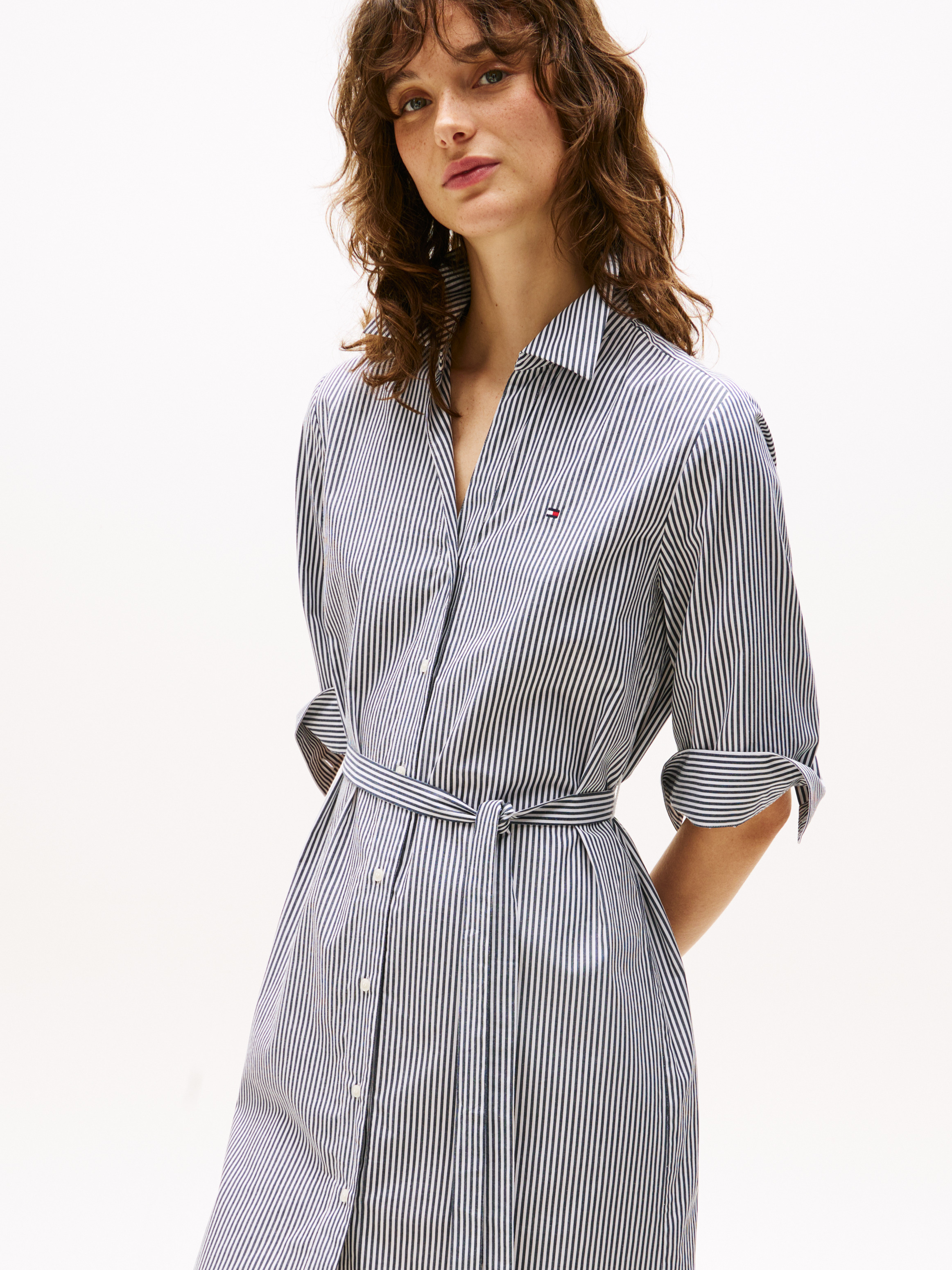 tommy hilfiger long sleeve shirt dress Tommy Hilfiger Women's Classic Poplin Long-Sleeve Shirt Dress - Ithaca Poppy Print