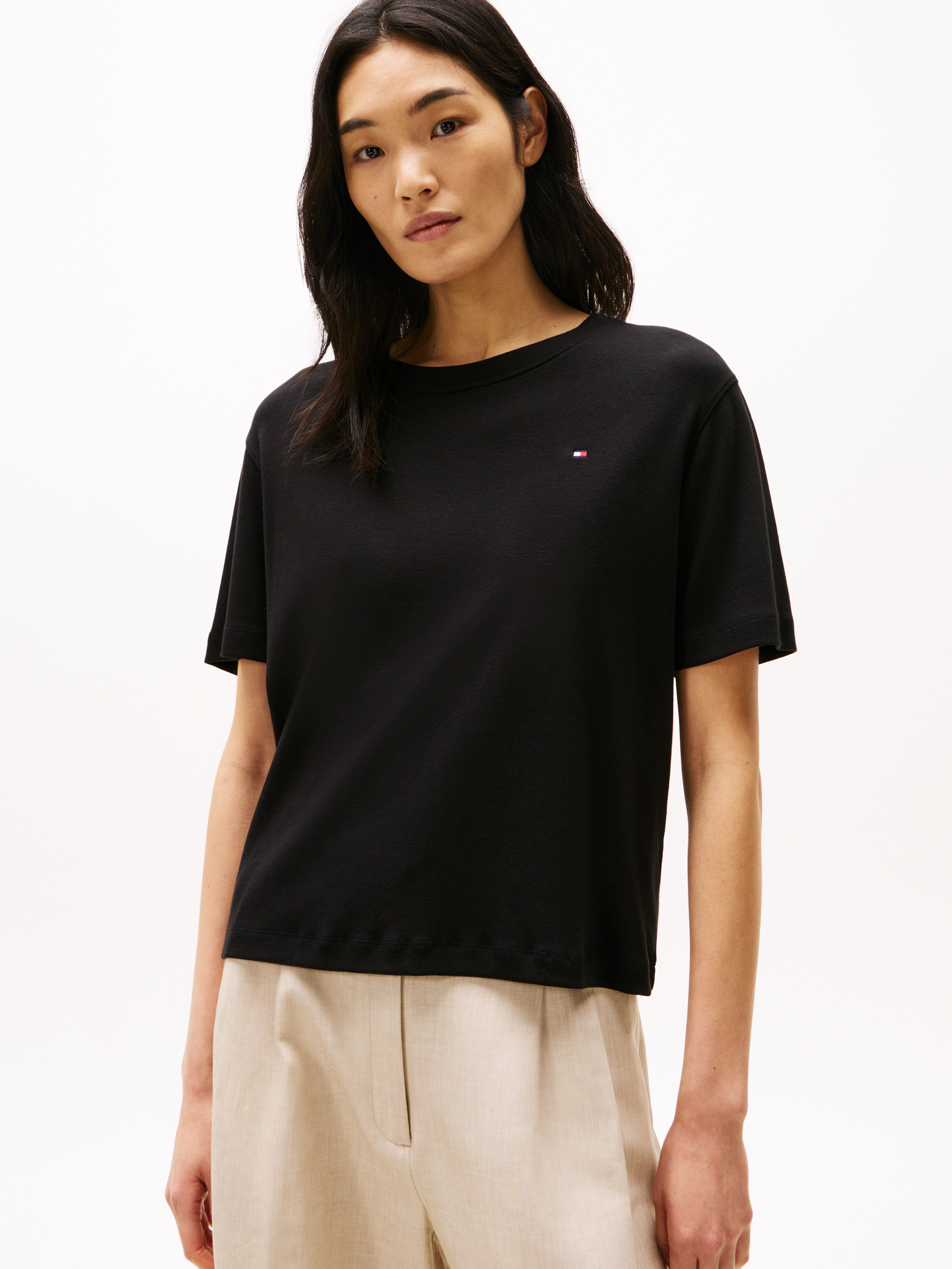 Tシャツ・カットソー ^ ^ Women's Relaxed Standard Logo Crewneck Short Calvin Klein Relaxed Fit Standard Logo Crewneck T-Shirt - Women