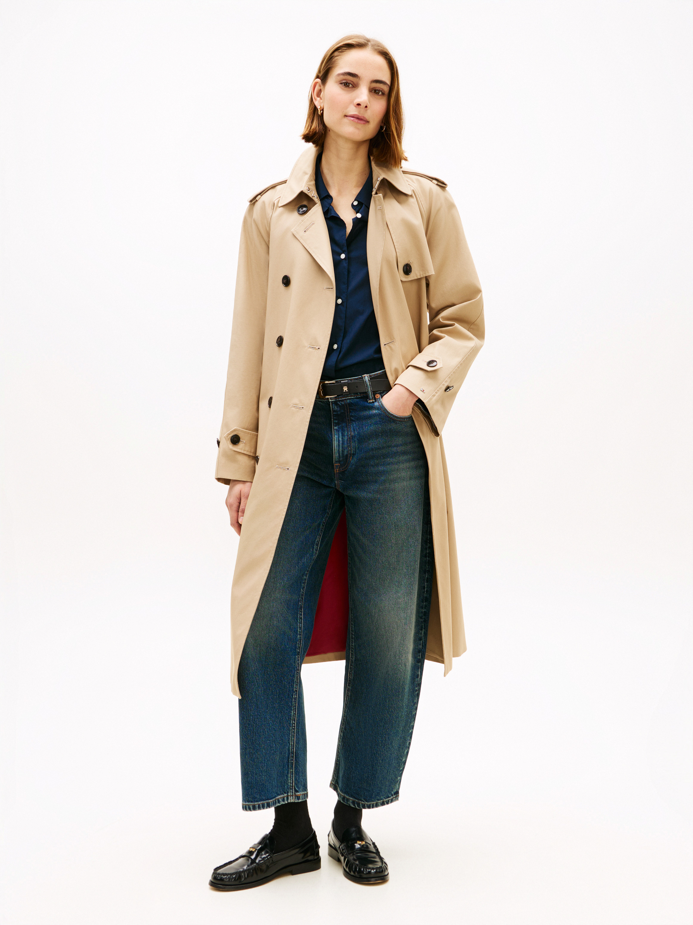 Double Breasted Belted Trench Coat