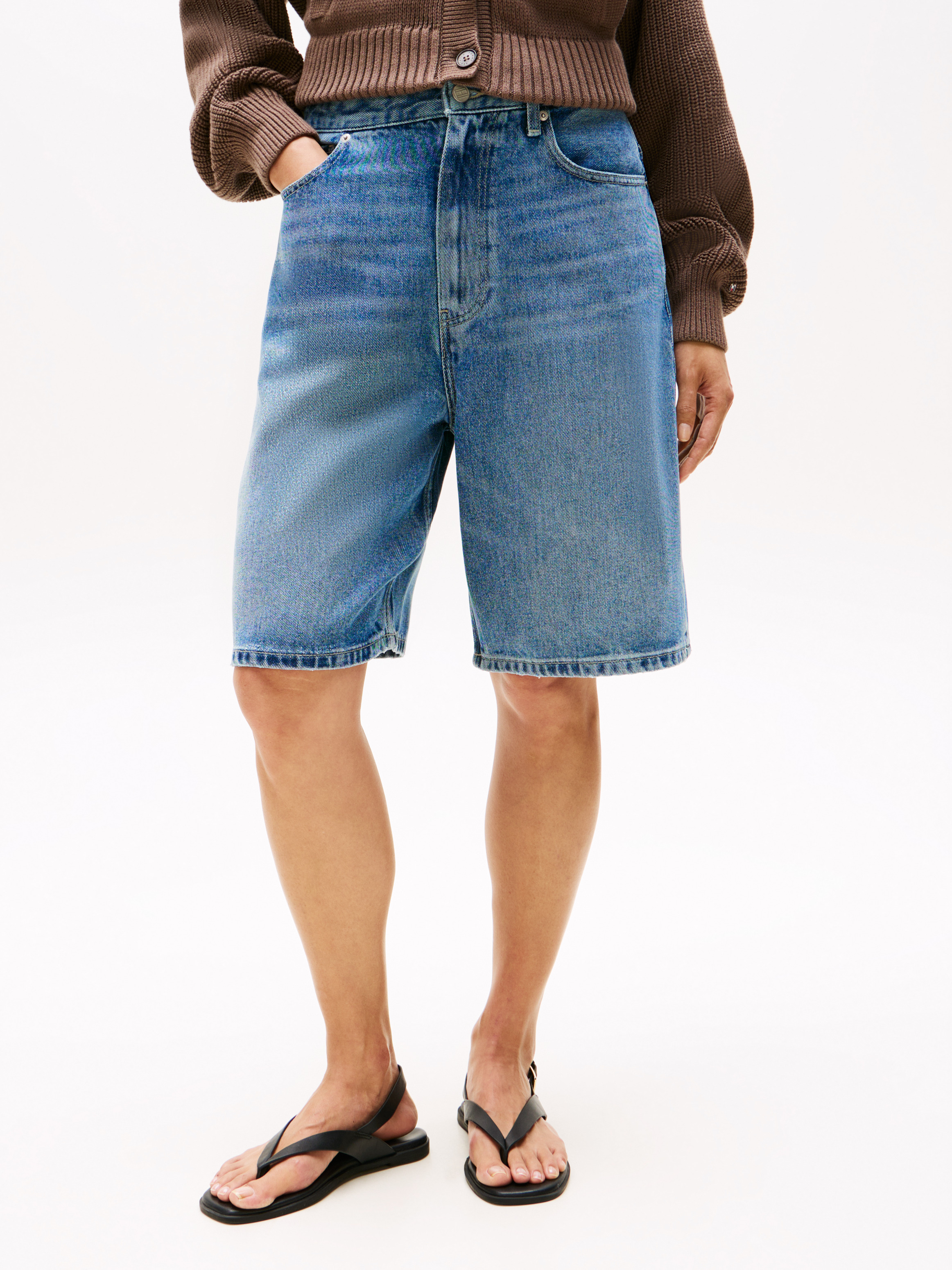Heritage Straight Denim Bermuda Shorts