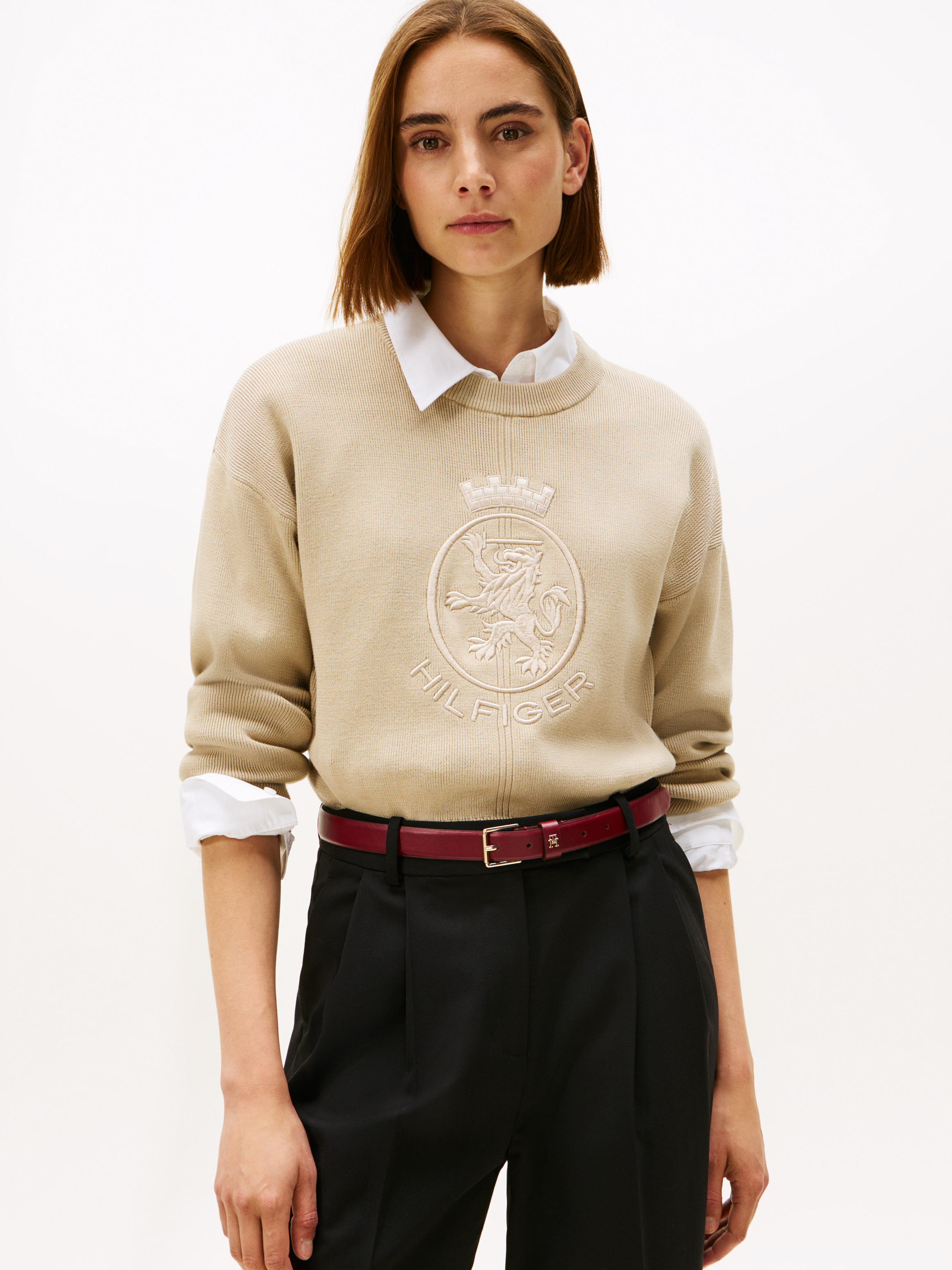 Varsity Mock Neck Sweater