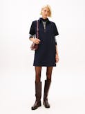 Half-Zip Relaxed Shift Dress