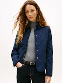 Crest Embroidery Padded Quilted Slim Jacket