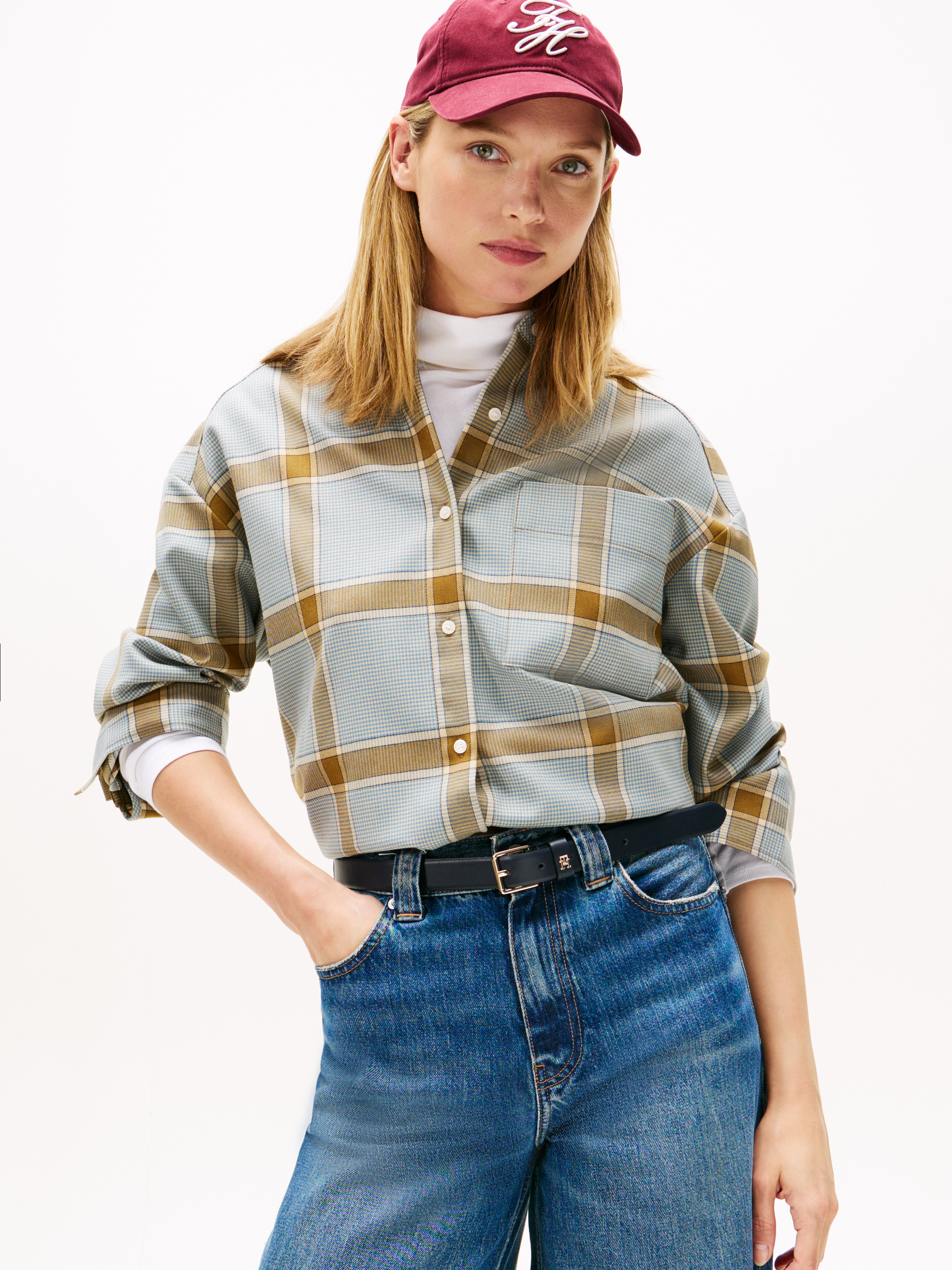 Houndstooth Check Wool Overshirt