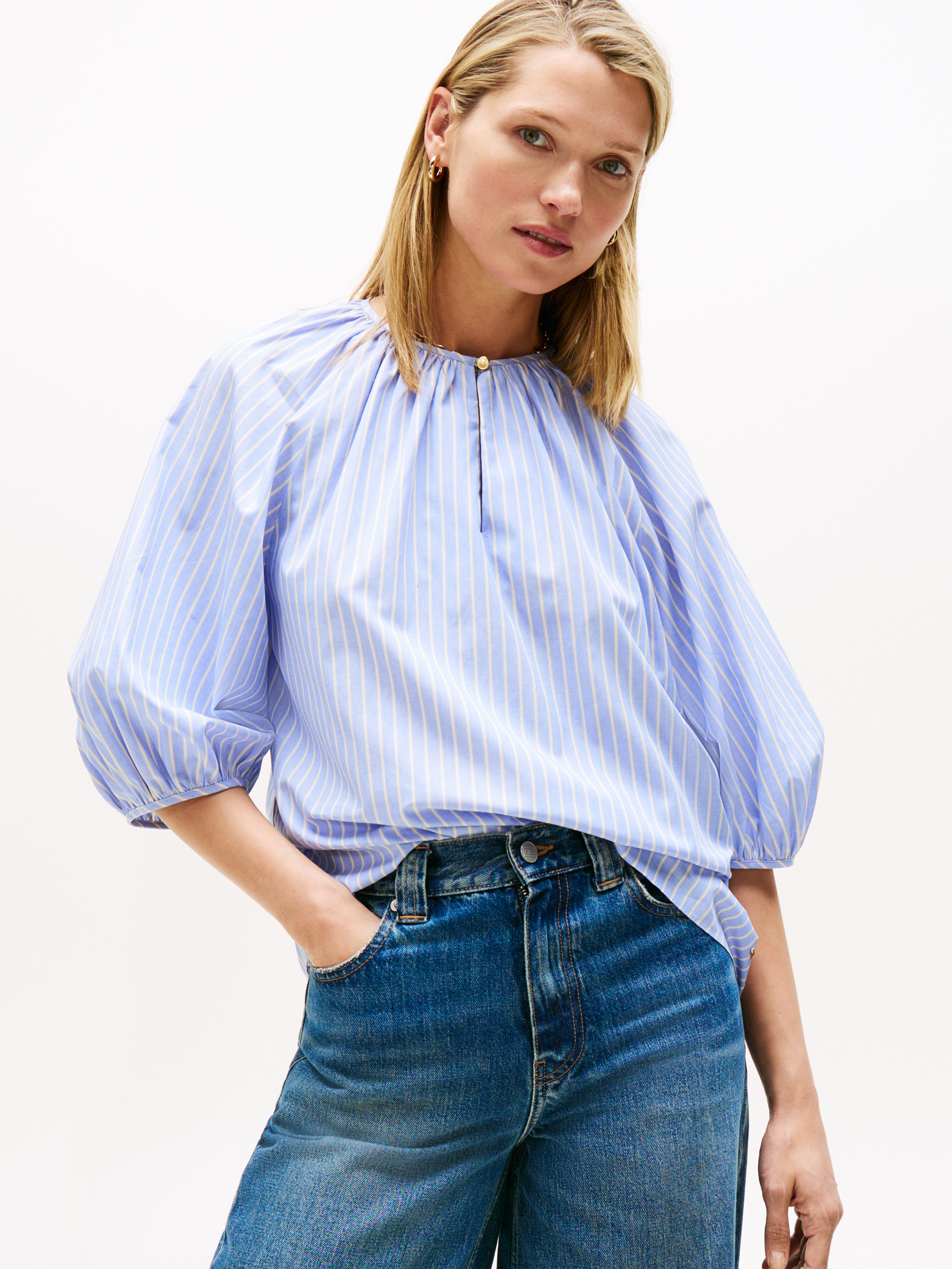 Striped Poplin Blouse