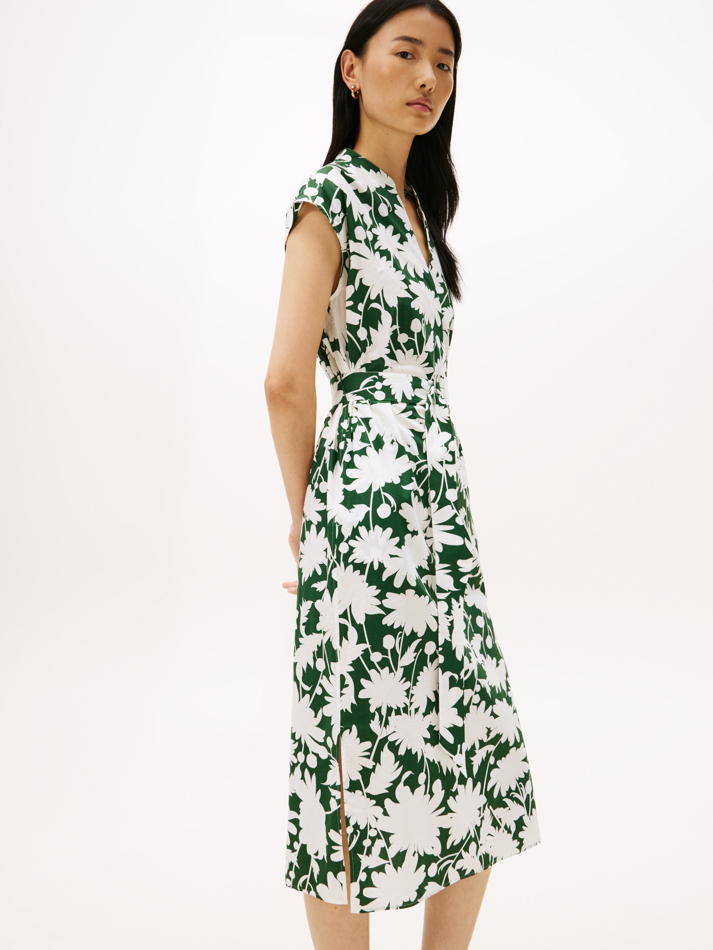 Floral Belted Midi Dress | Dresses