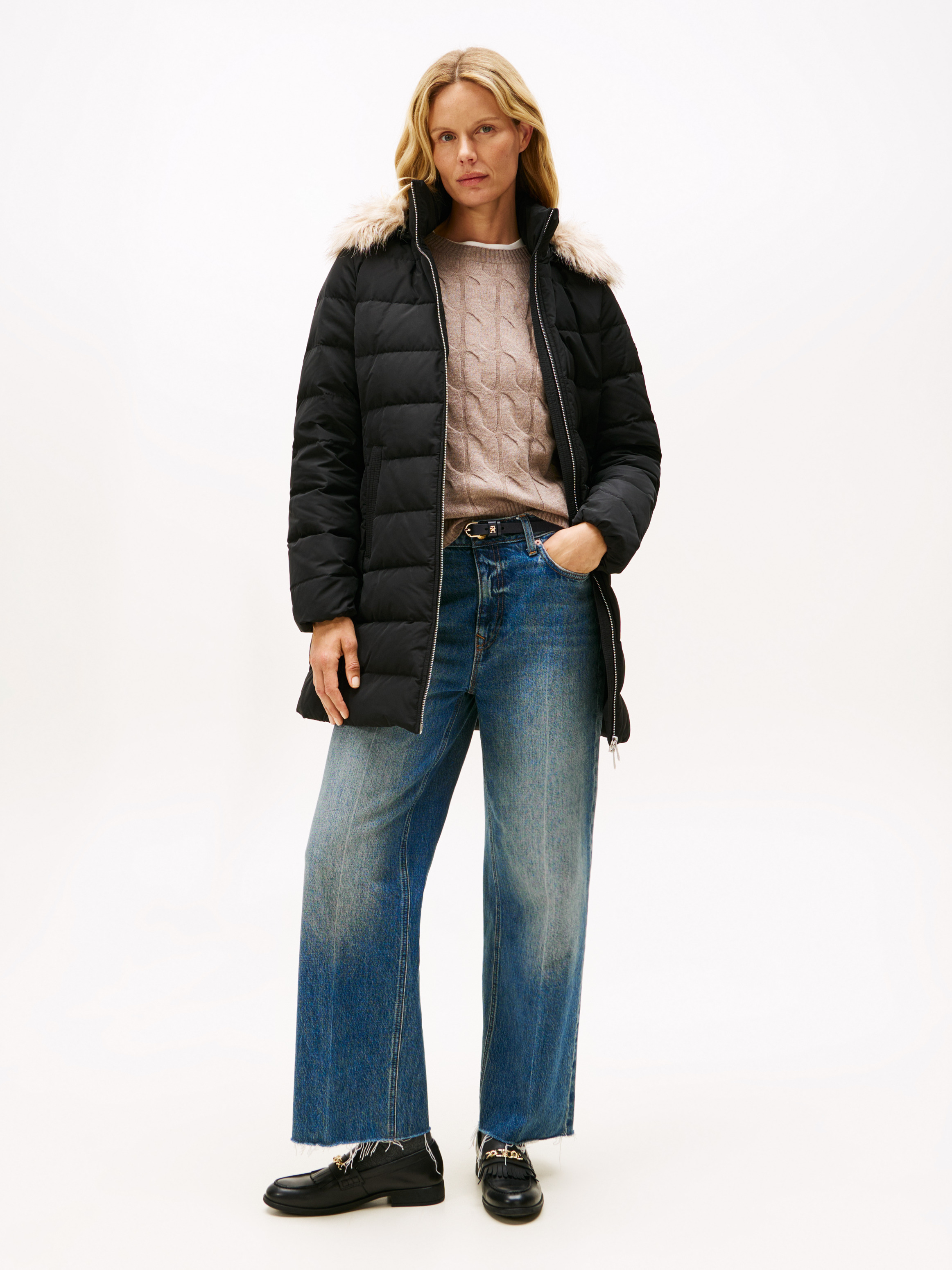 Faux Fur Hood Down Puffer Coat