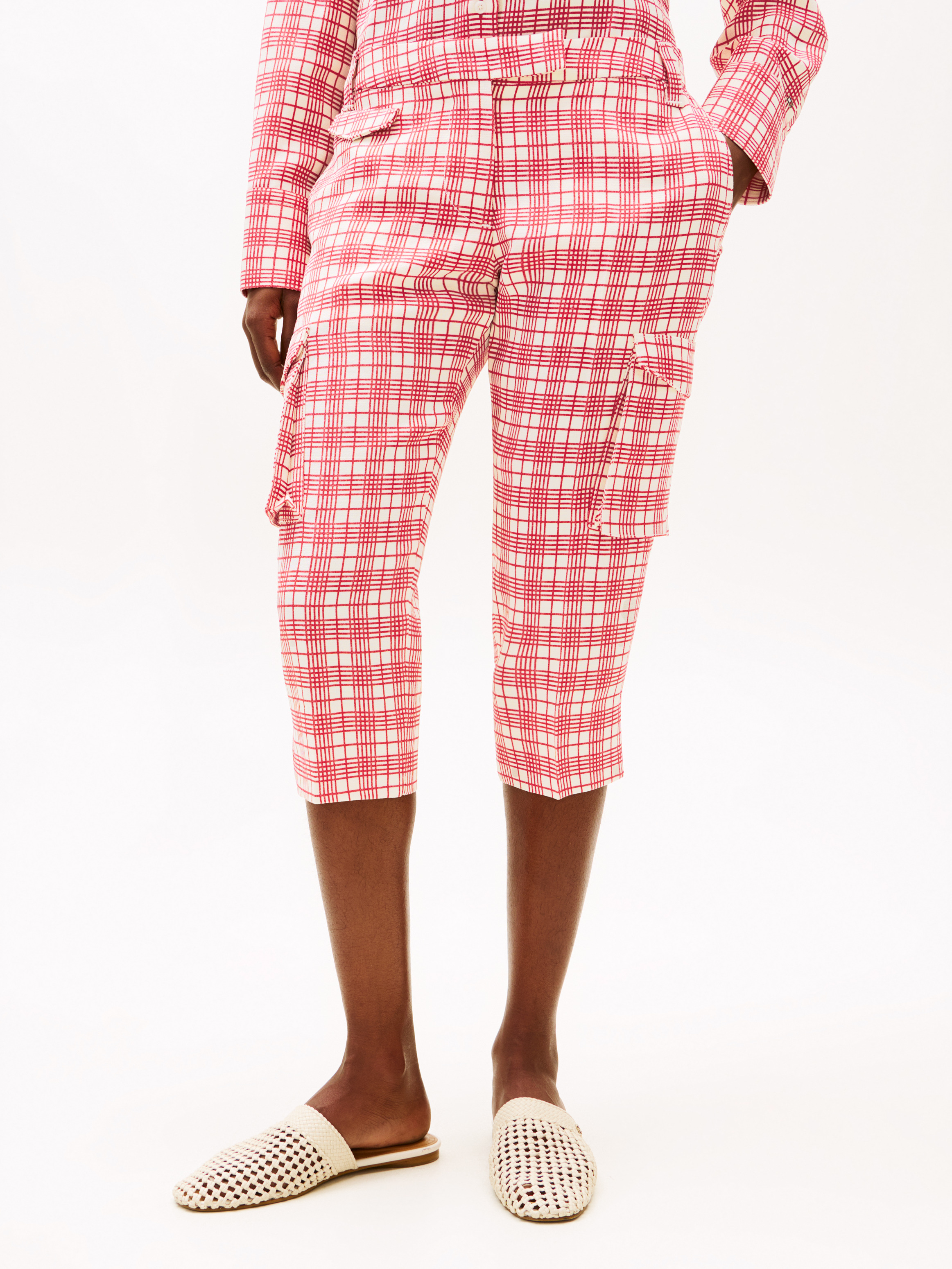 The Runway Collection Slim Check Cargo Trousers