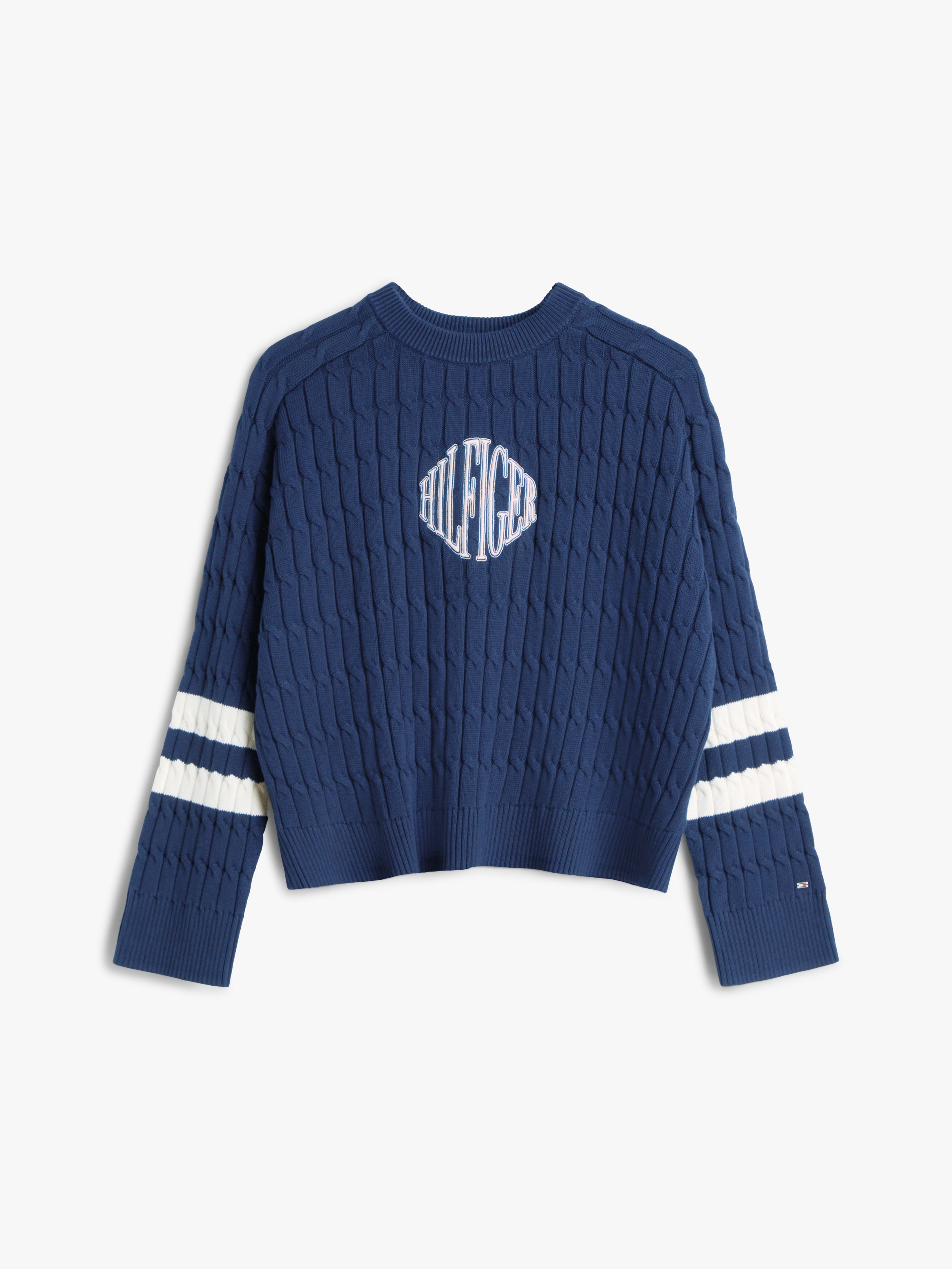 yyページ Logo Embroidery Relaxed Cable Knit Jumper | Knitwear | Tommy Hilfiger