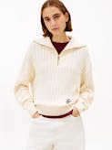 Relaxed Cable Knit Half-Zip Jumper