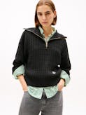 Relaxed Cable Knit Half-Zip Jumper