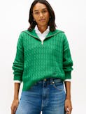 Relaxed Cable Knit Half-Zip Jumper