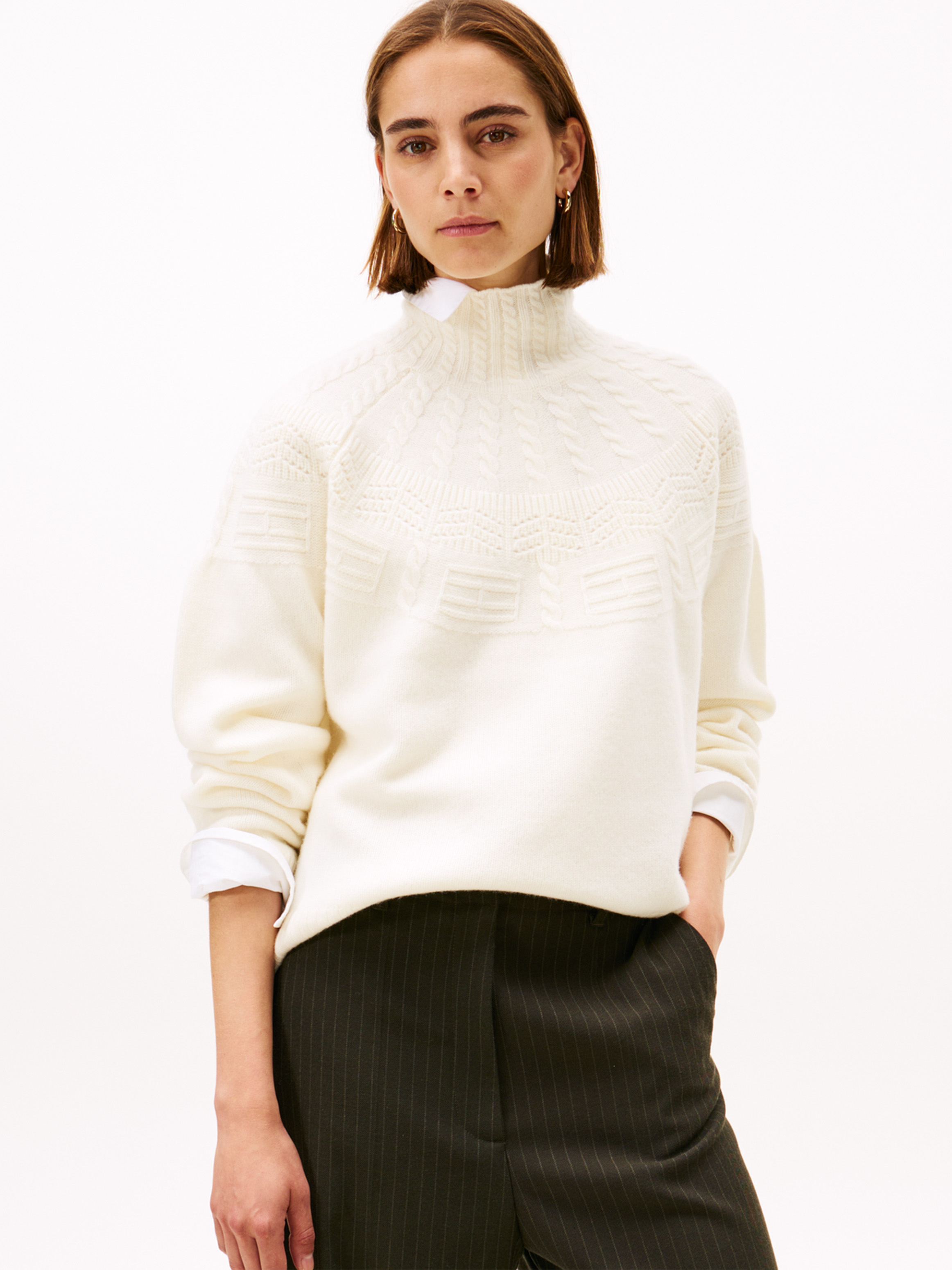 Fair Isle Mock Neck Relaxed Jumper