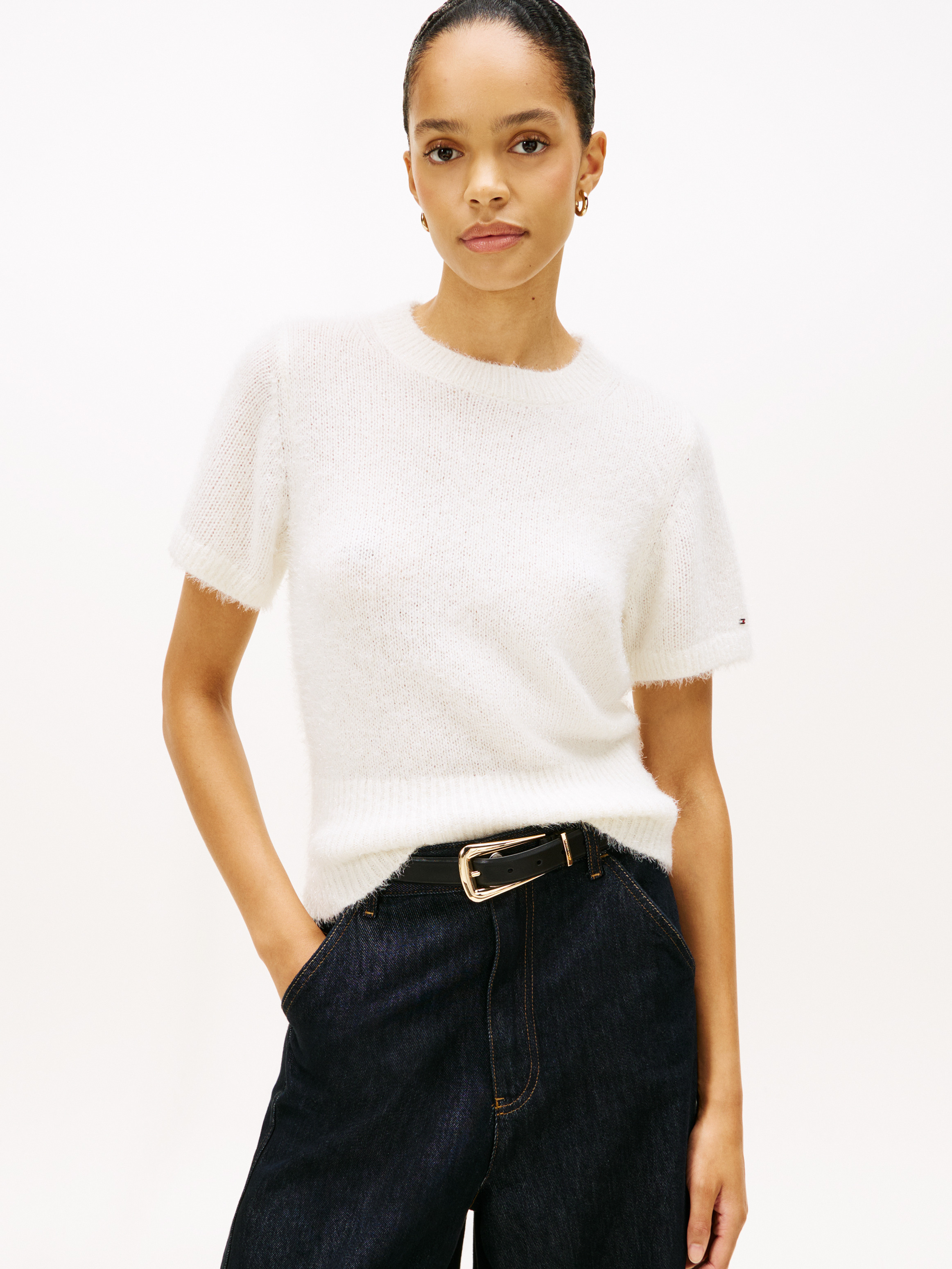 Festive Wool Blend Short Sleeve Jumper