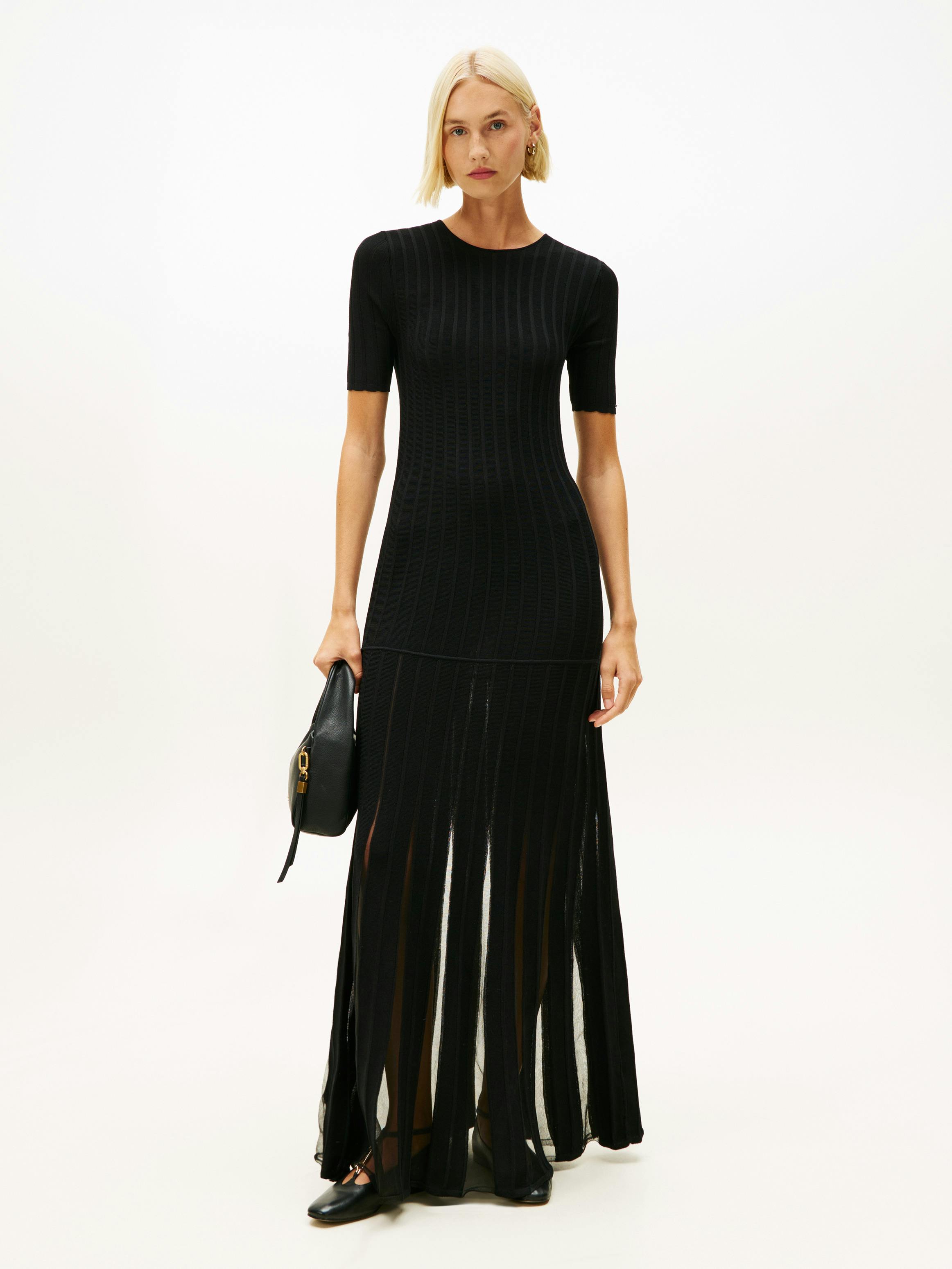 Festive Mesh Pleat Slim Maxi Dress | Dresses & Skirts | Tommy Hilfiger Festive Mesh Pleat Slim Maxi Dress | Dresses & Skirts | Tommy Hilfiger