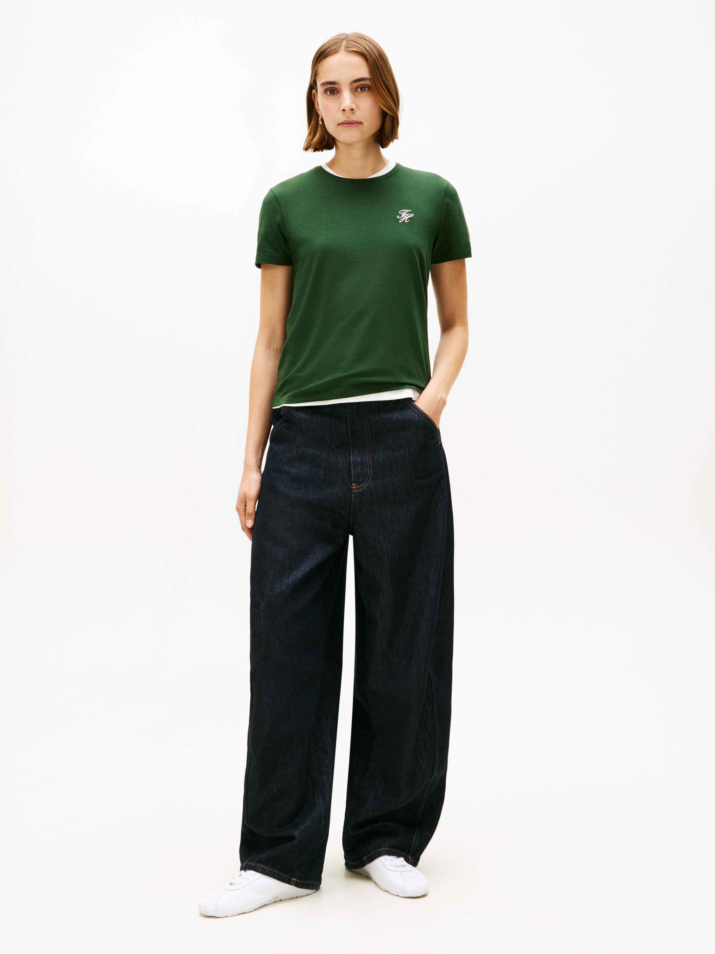 Logo Embroidery Jersey Crew Neck T-Shirt | T-Shirts & Tops | Tommy