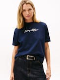 Gold-Tone Button Logo Embroidery Relaxed T-Shirt