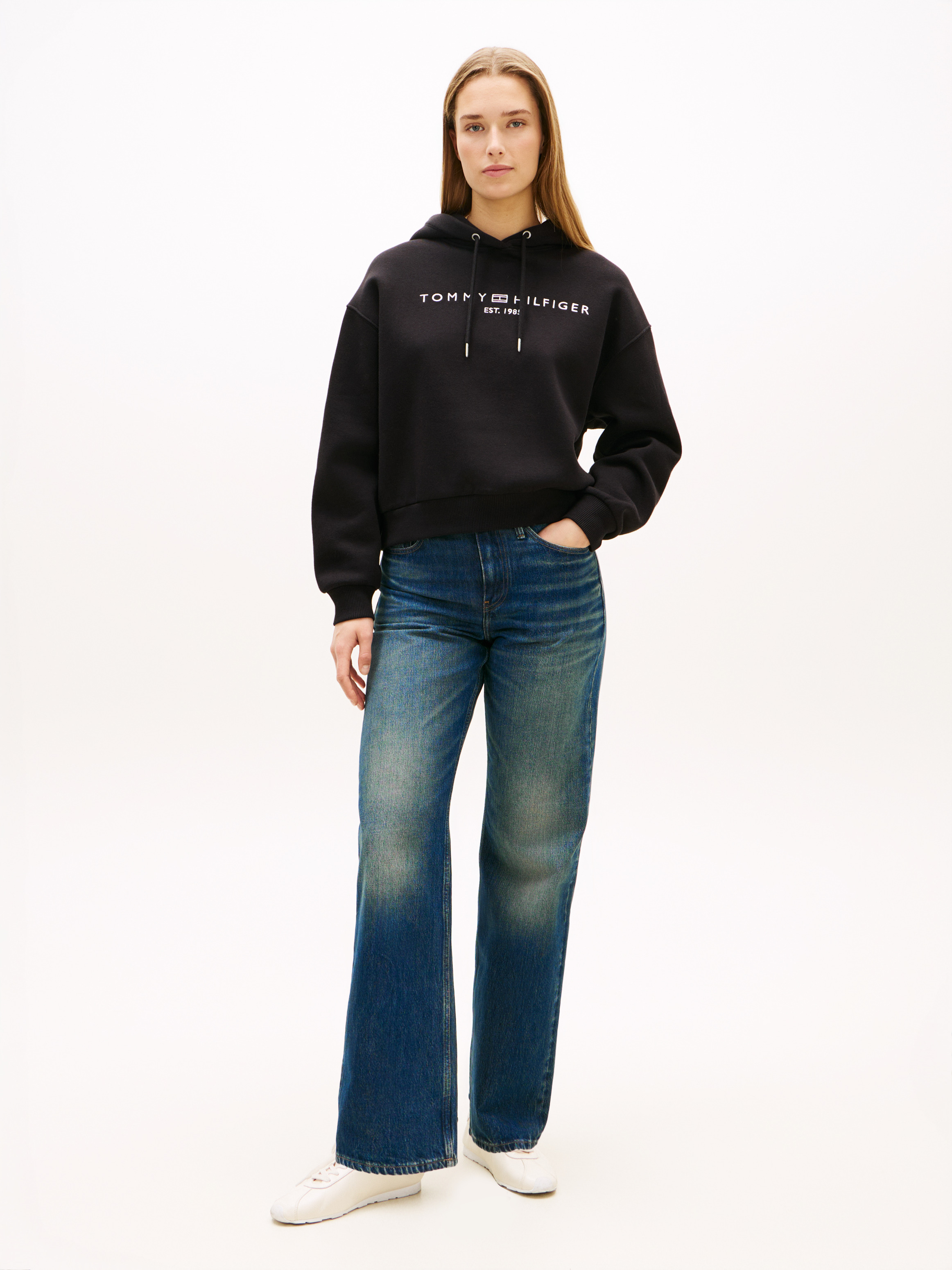 Flex Fleece Logo Embroidery Relaxed Hoodie | Sweatshirts & Hoodies
