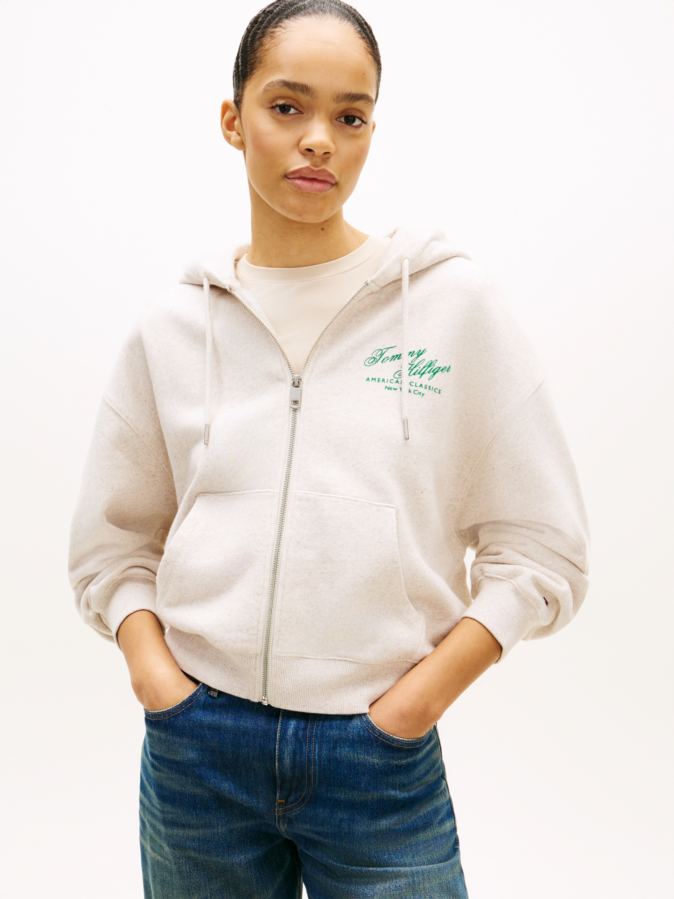Terry Relaxed Zip-Thru Hoodie