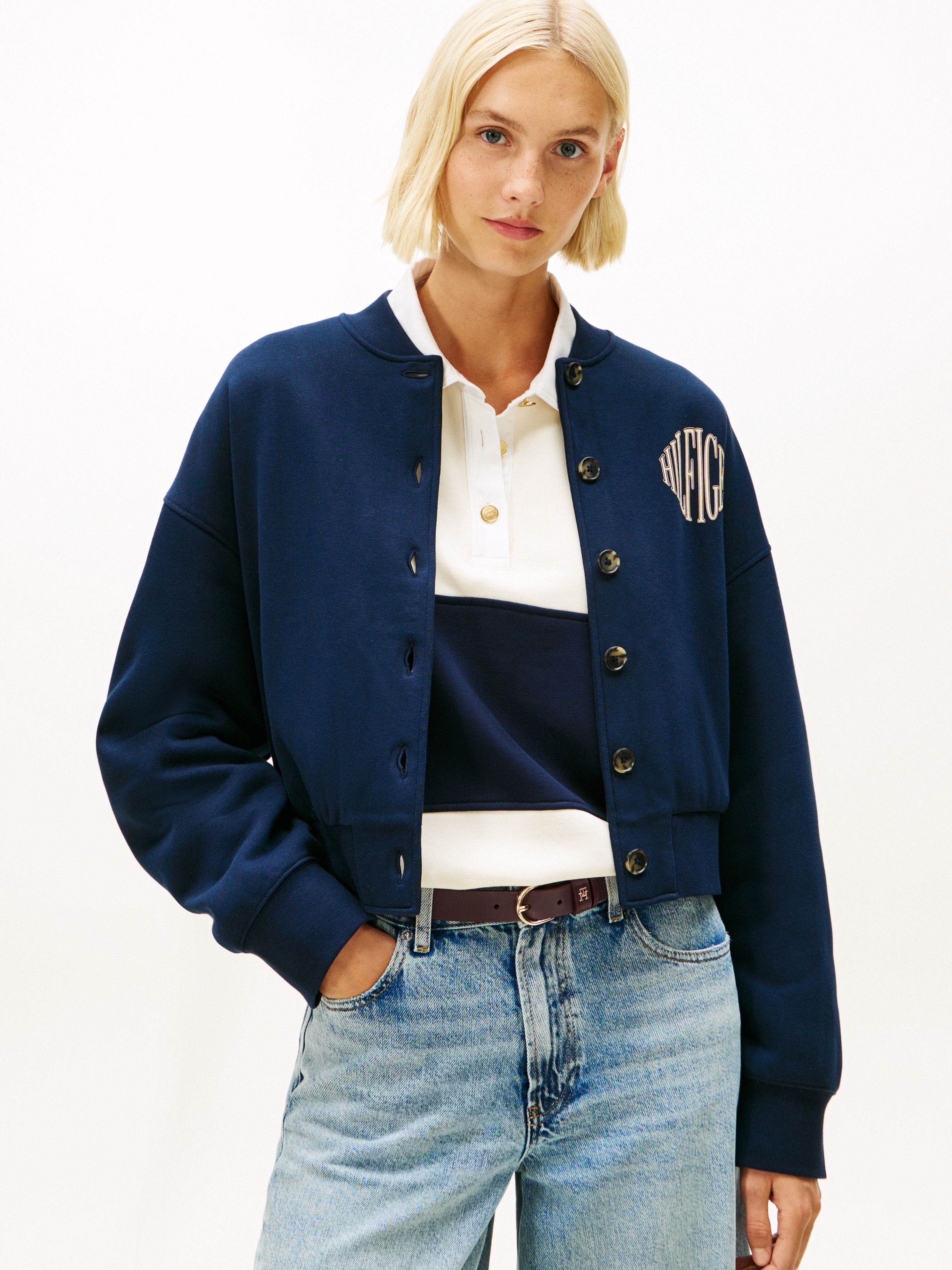 Flex Fleece Logo Relaxed Bomber Cardigan