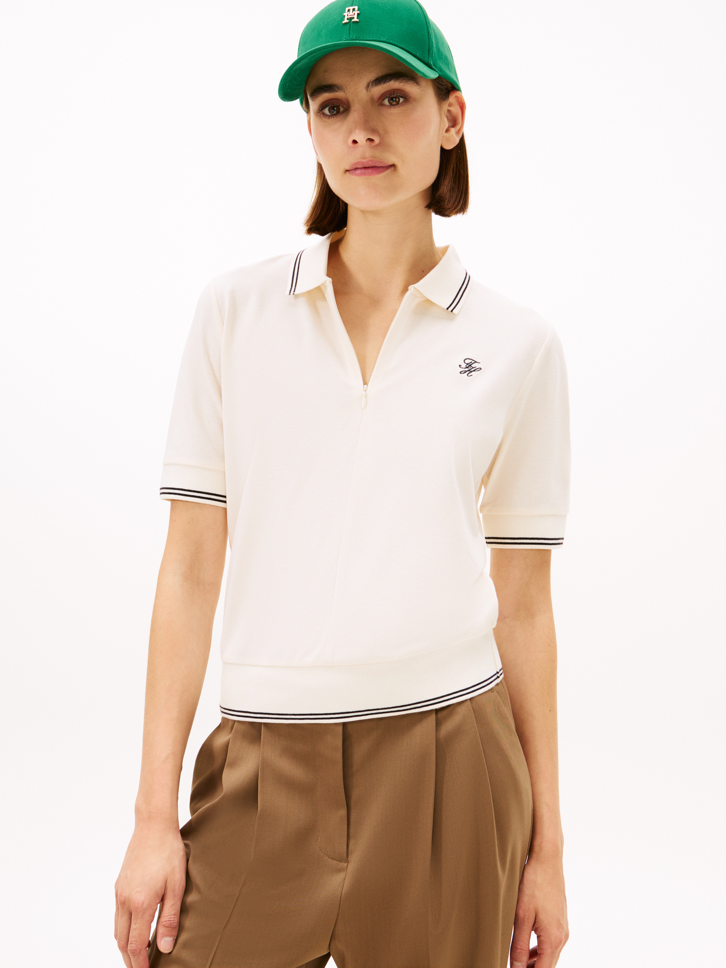 Regular Fit Pique Zip Polo Shirt
