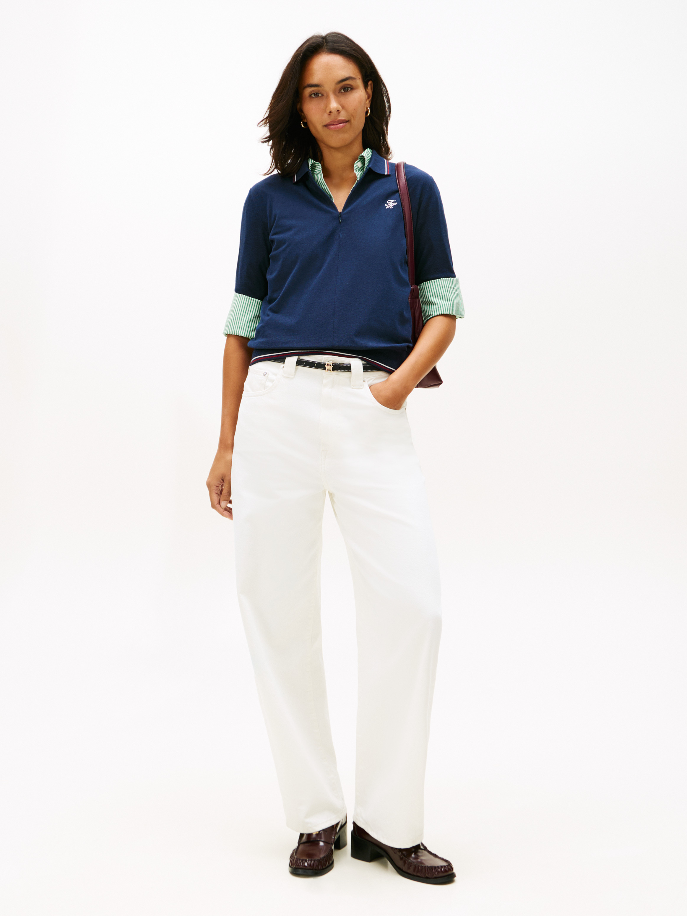 Regular Fit Pique Zip Polo Shirt | Polo Shirts | Tommy Hilfiger
