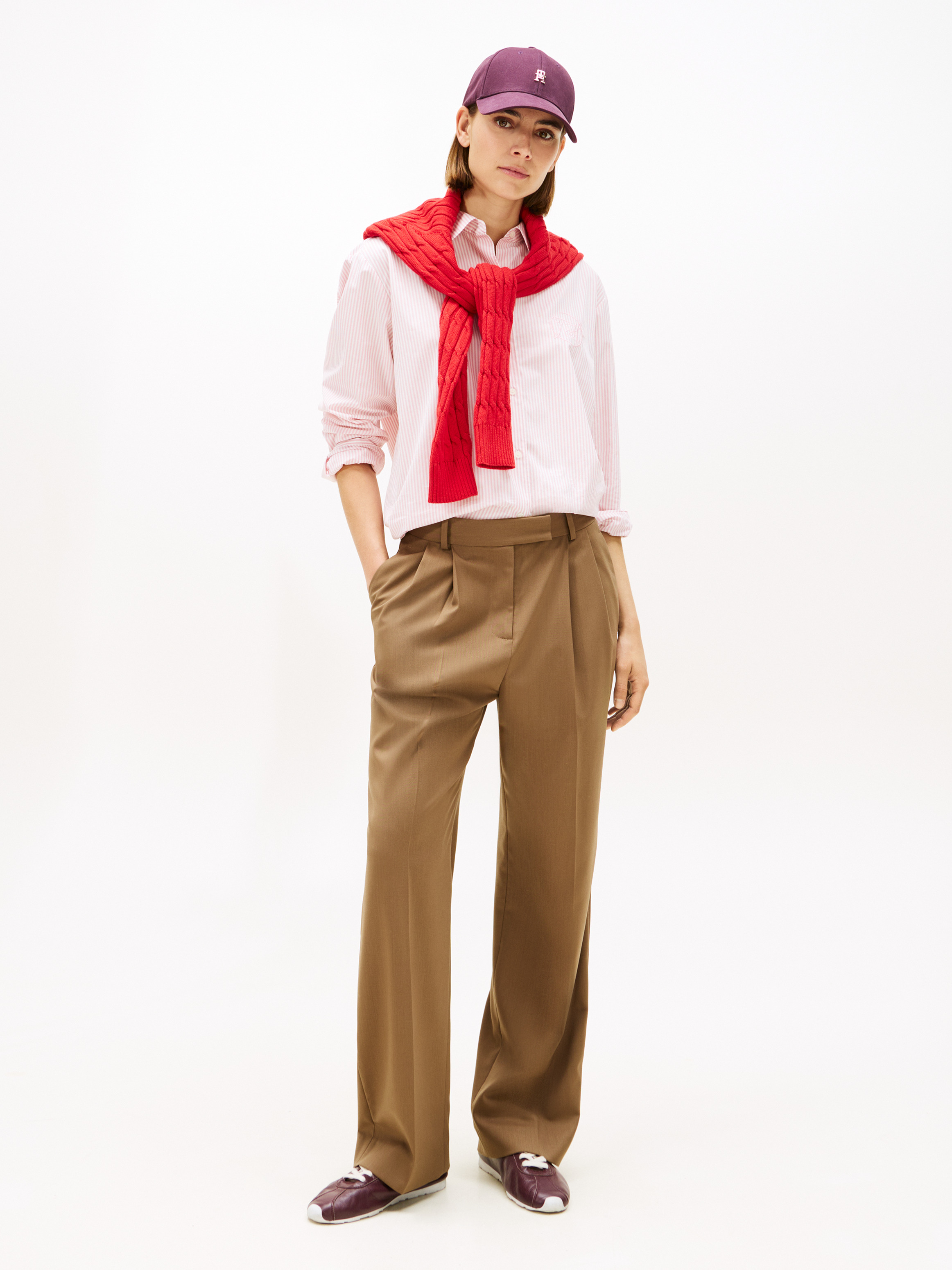 トップス Logo Embroidery Oversized Shirt Oversized Fit Logo Embroidery Shirt | Shirts | Tommy Hilfiger