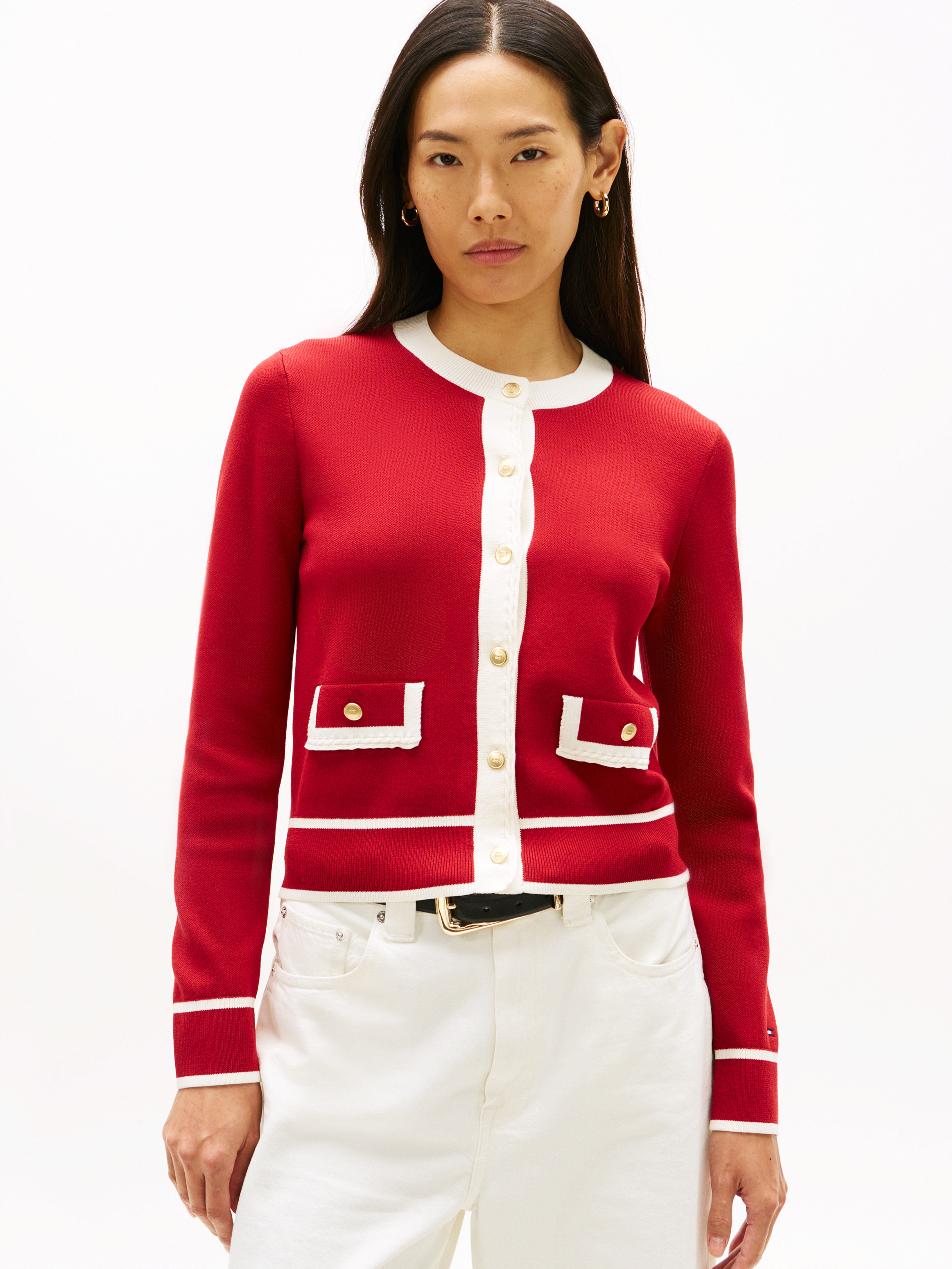 Gold-tone Button Cardigan