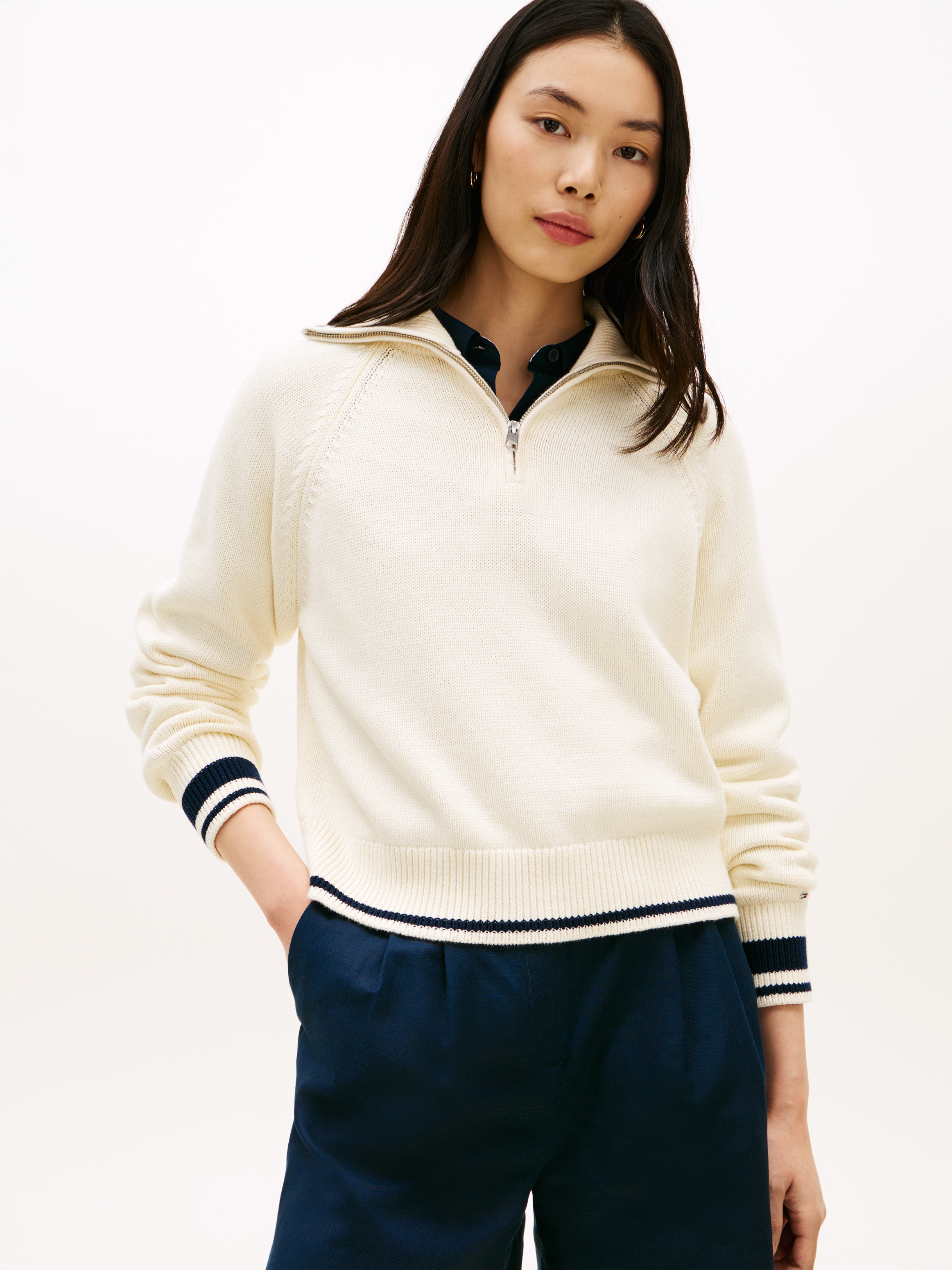 Metal Flag Relaxed Half-Zip Jumper