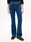 Mid Rise Flared Leg Jeans