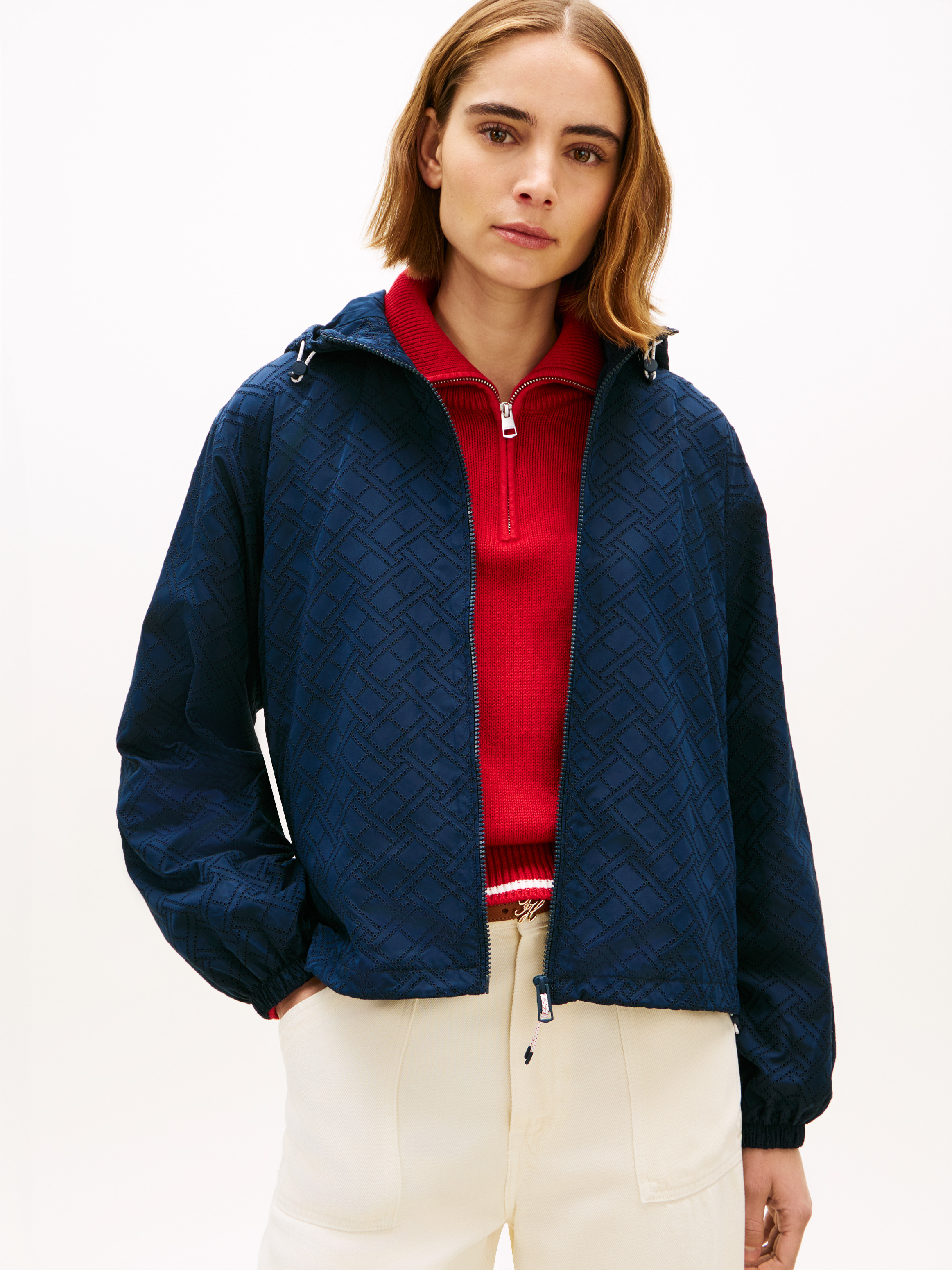 Embroidered Flag Windbreaker