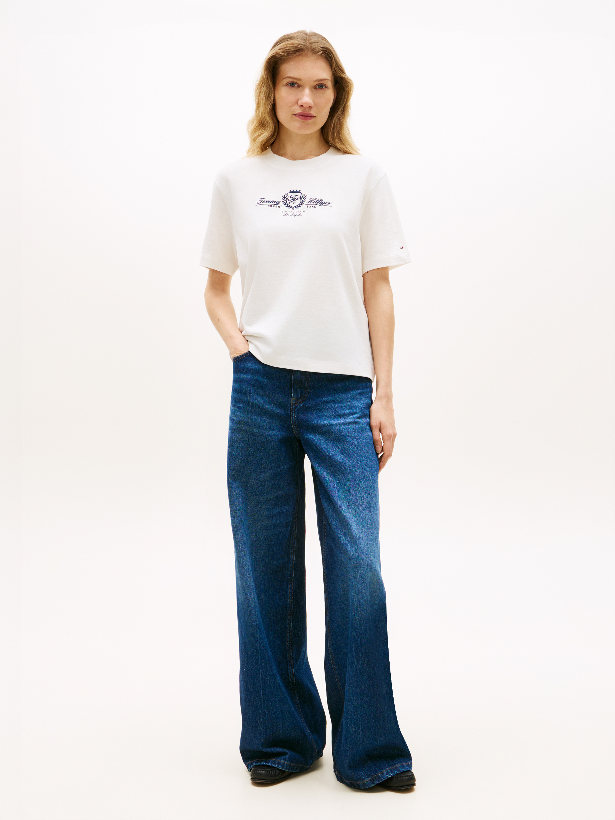 Crest Logo Embroidery Relaxed T-Shirt | T-Shirts | Tommy Hilfiger
