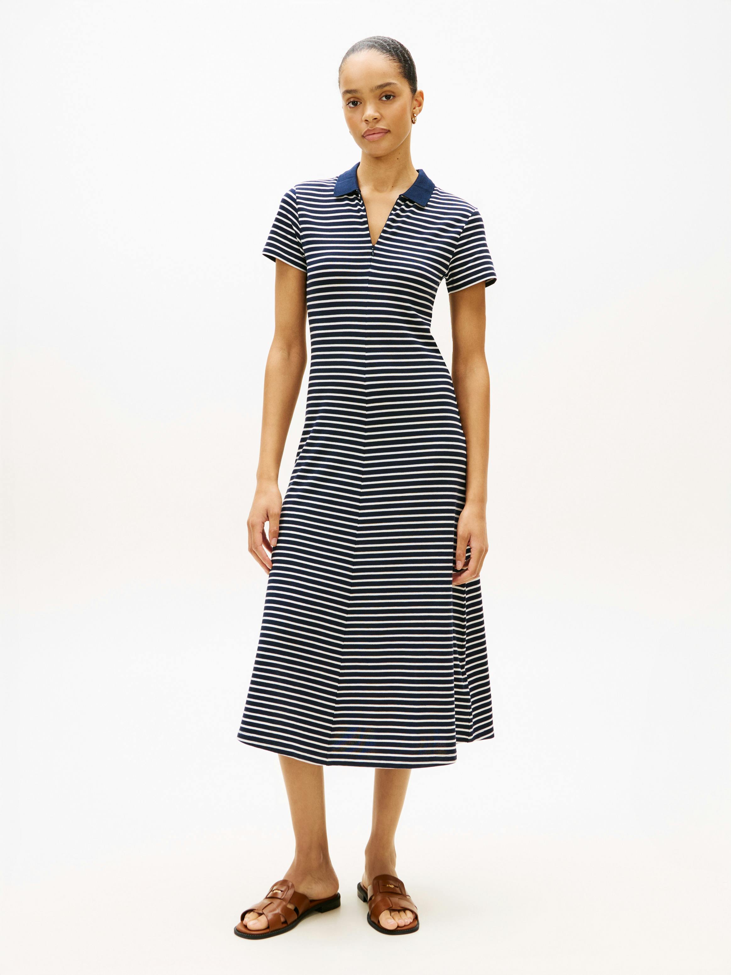 tommy hilfiger zip polo midi dress Zip Polo Midi Dress