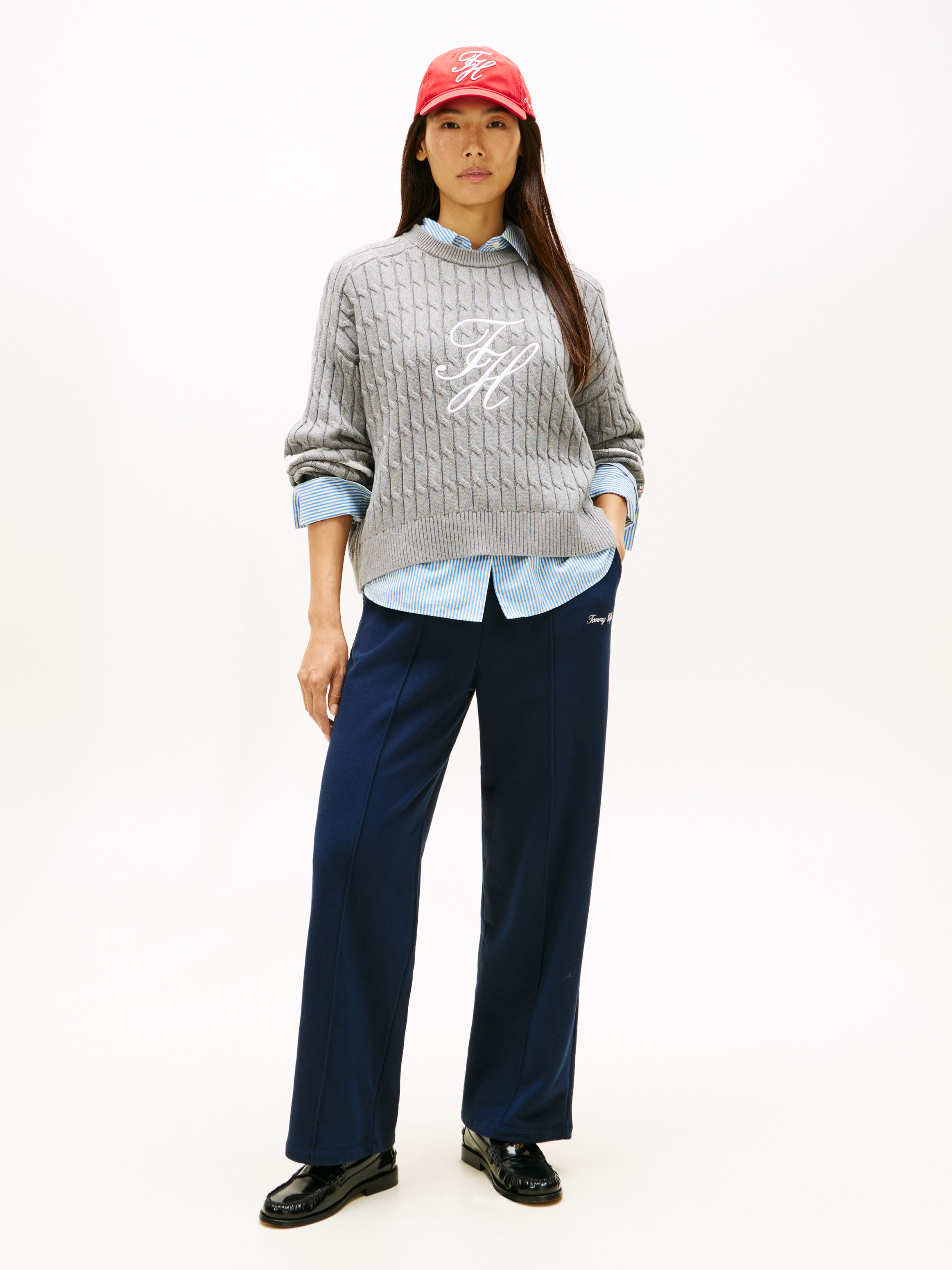Logo Embroidery Wide Leg Joggers | Pants | Tommy Hilfiger