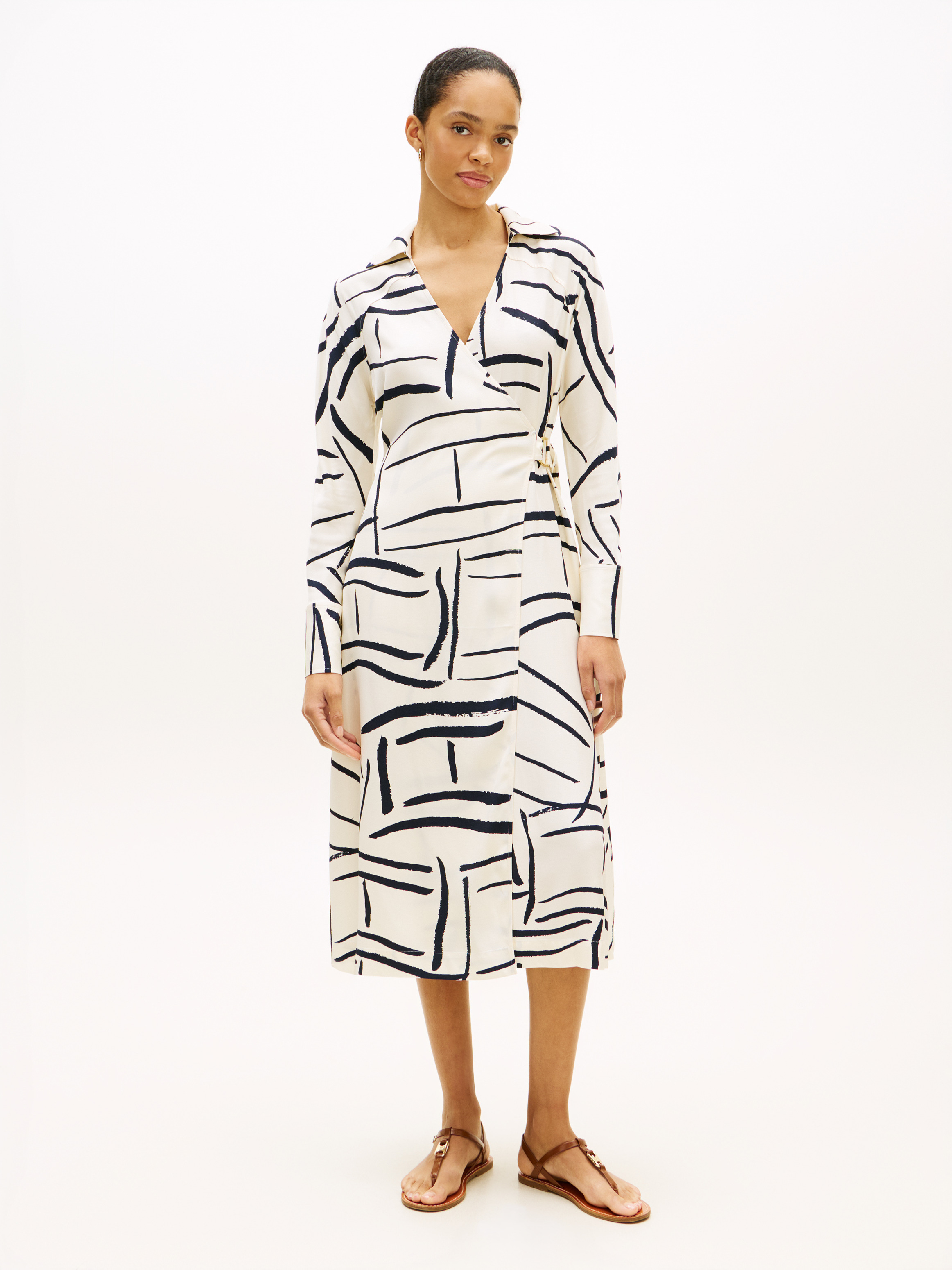 Relaxed Wrap Midi Dress