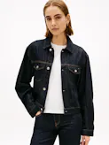 Flag Embroidery Pleated Denim Jacket