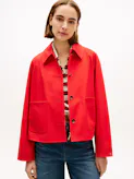 Water Repellent Collared Relaxed Short Jacket