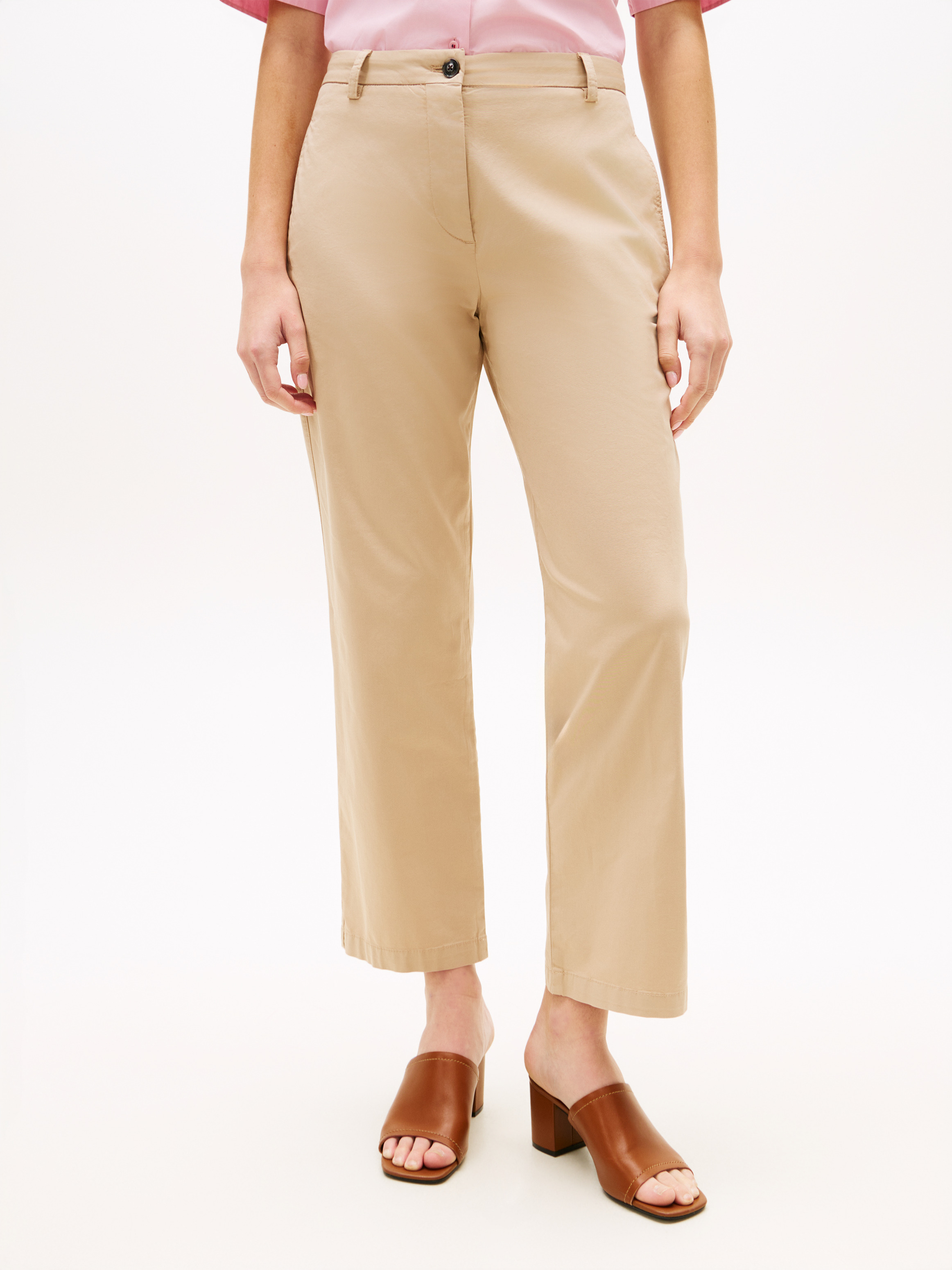 Washed Slim Straight Leg Chinos