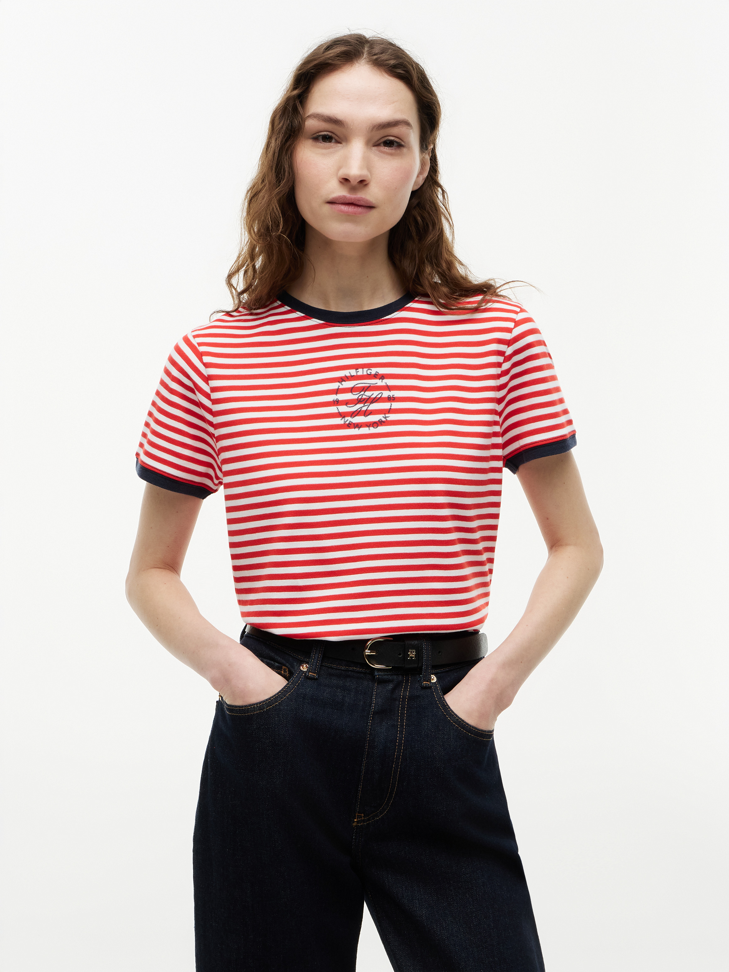 BRETON FIRE RED/ECRU STRIPE