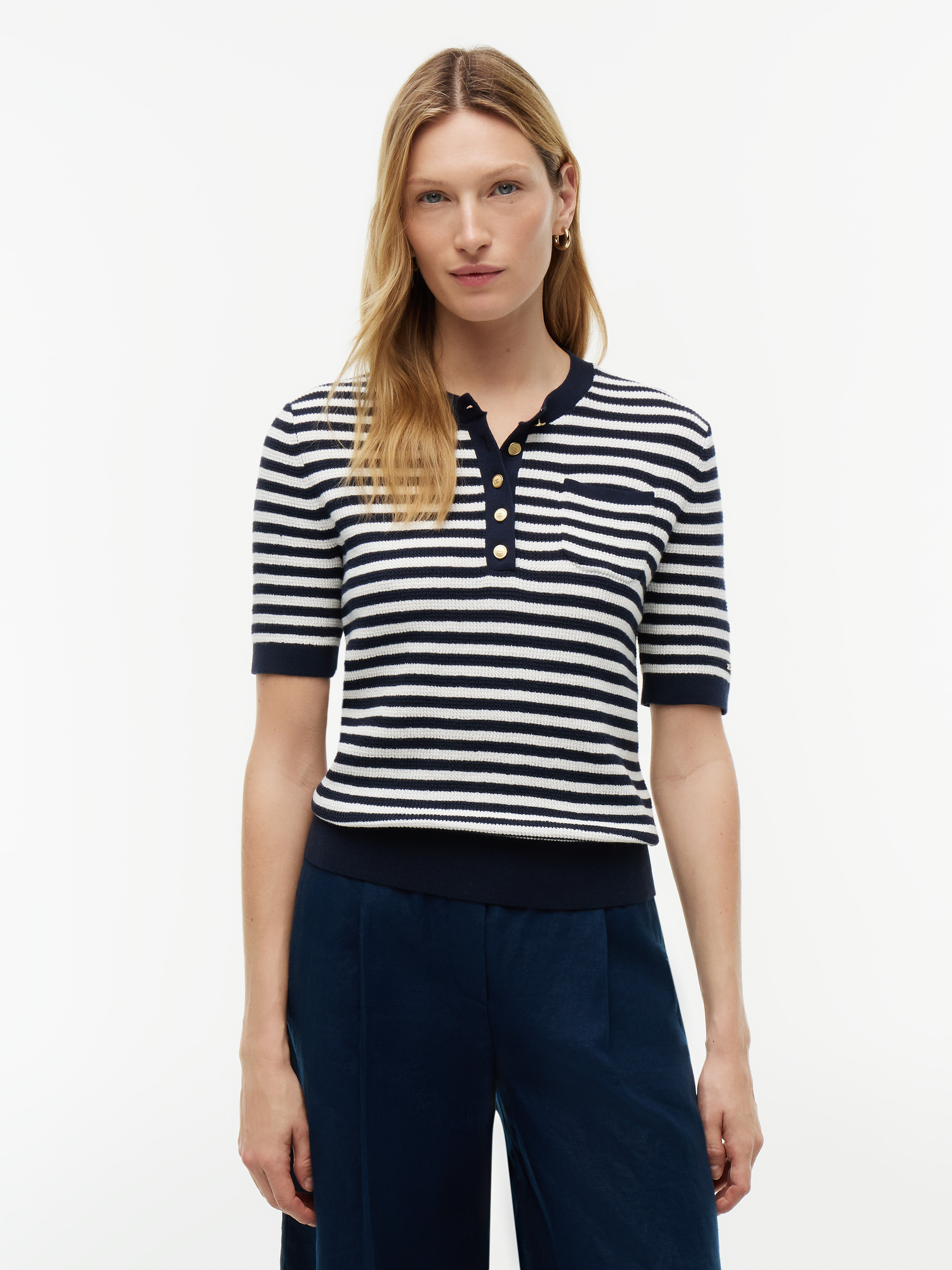 Gold Button Henley