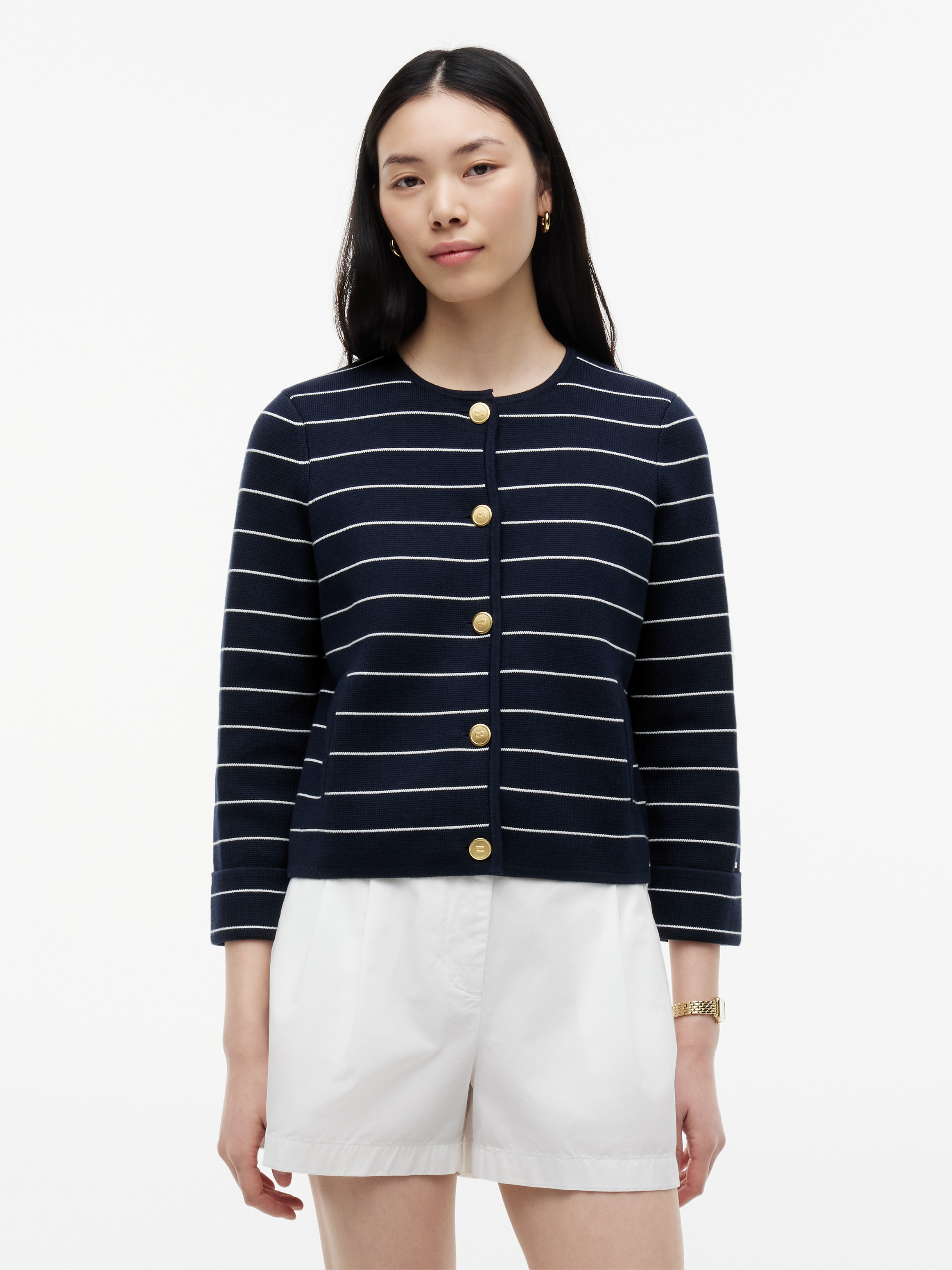 FINE STRIPE DARK NIGHT/IVORY