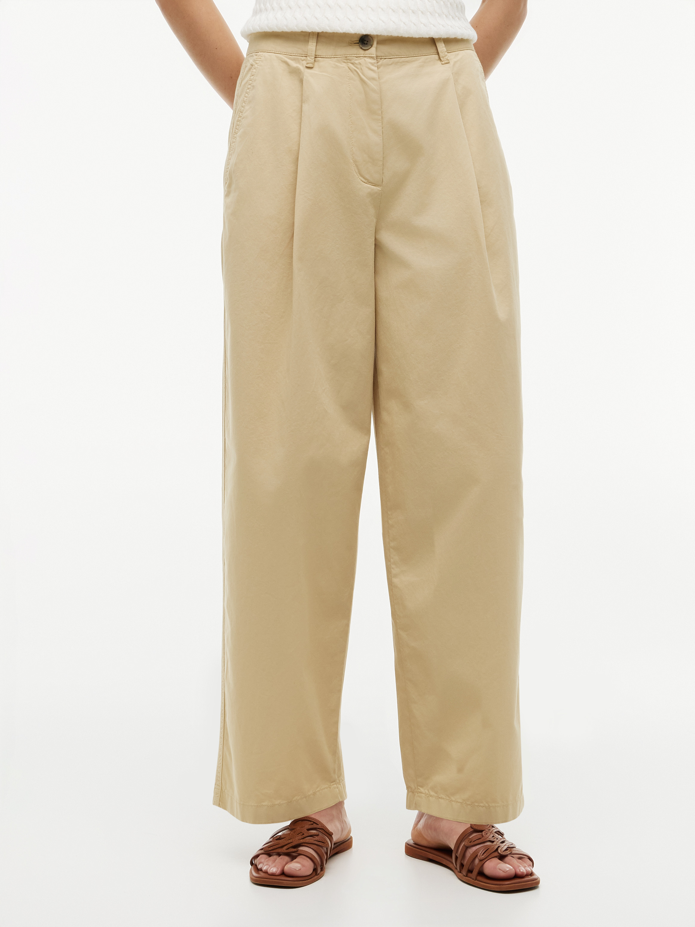 Washed Barrel Leg Chinos