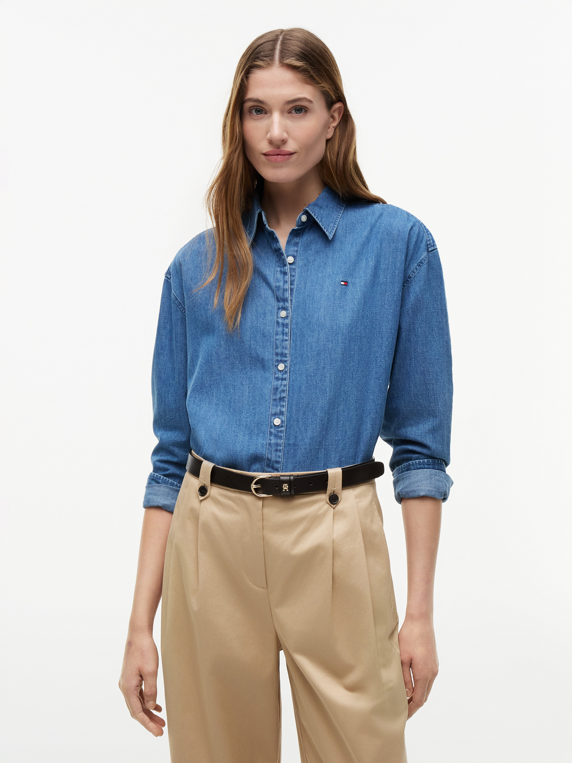Boxy Fit Lightweight Denim Shirt