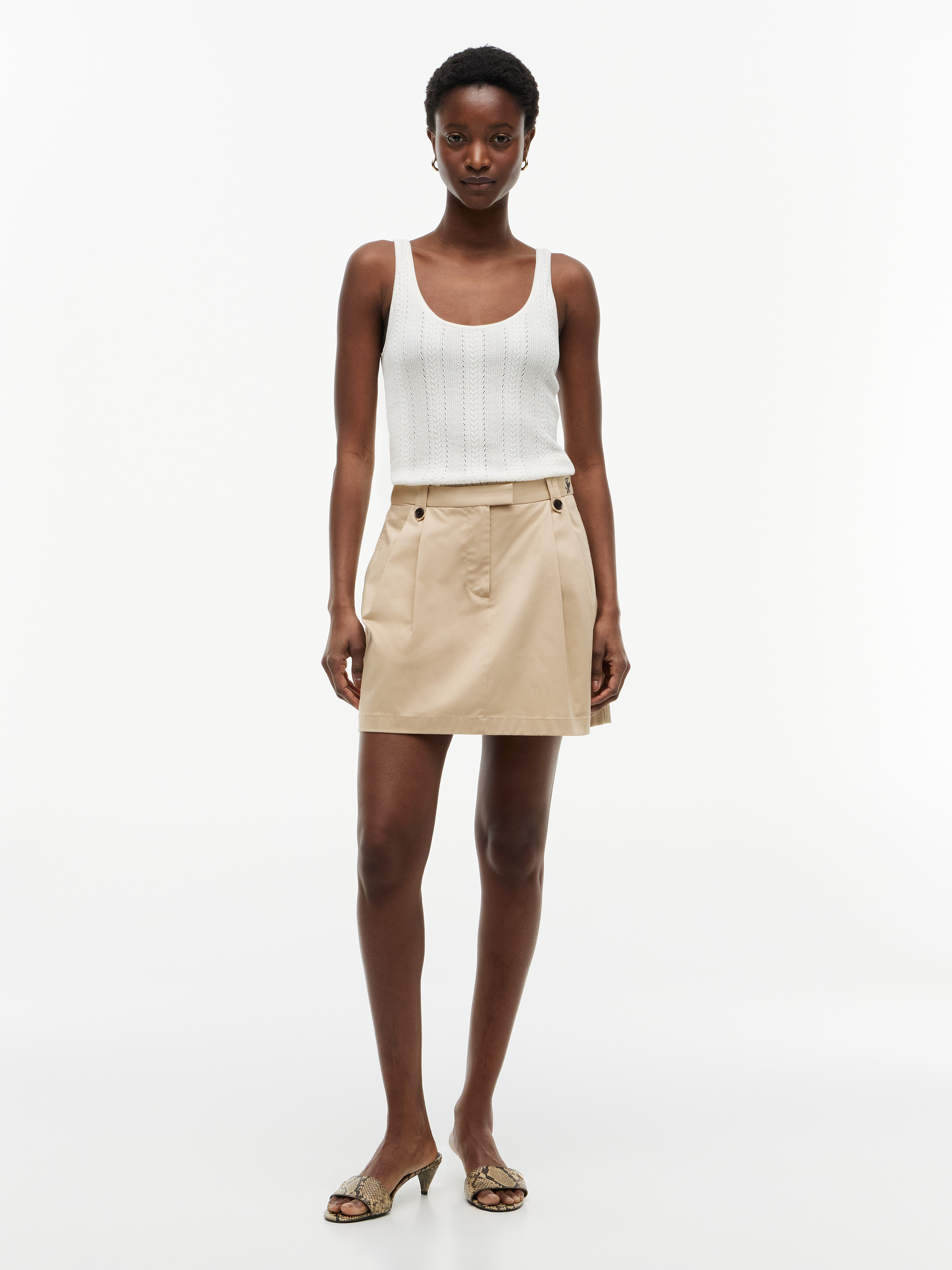 スカート andmary Harper twill mini skirt beige S Pleated Twill Chino Mini Skirt | Skirts | Tommy Hilfiger