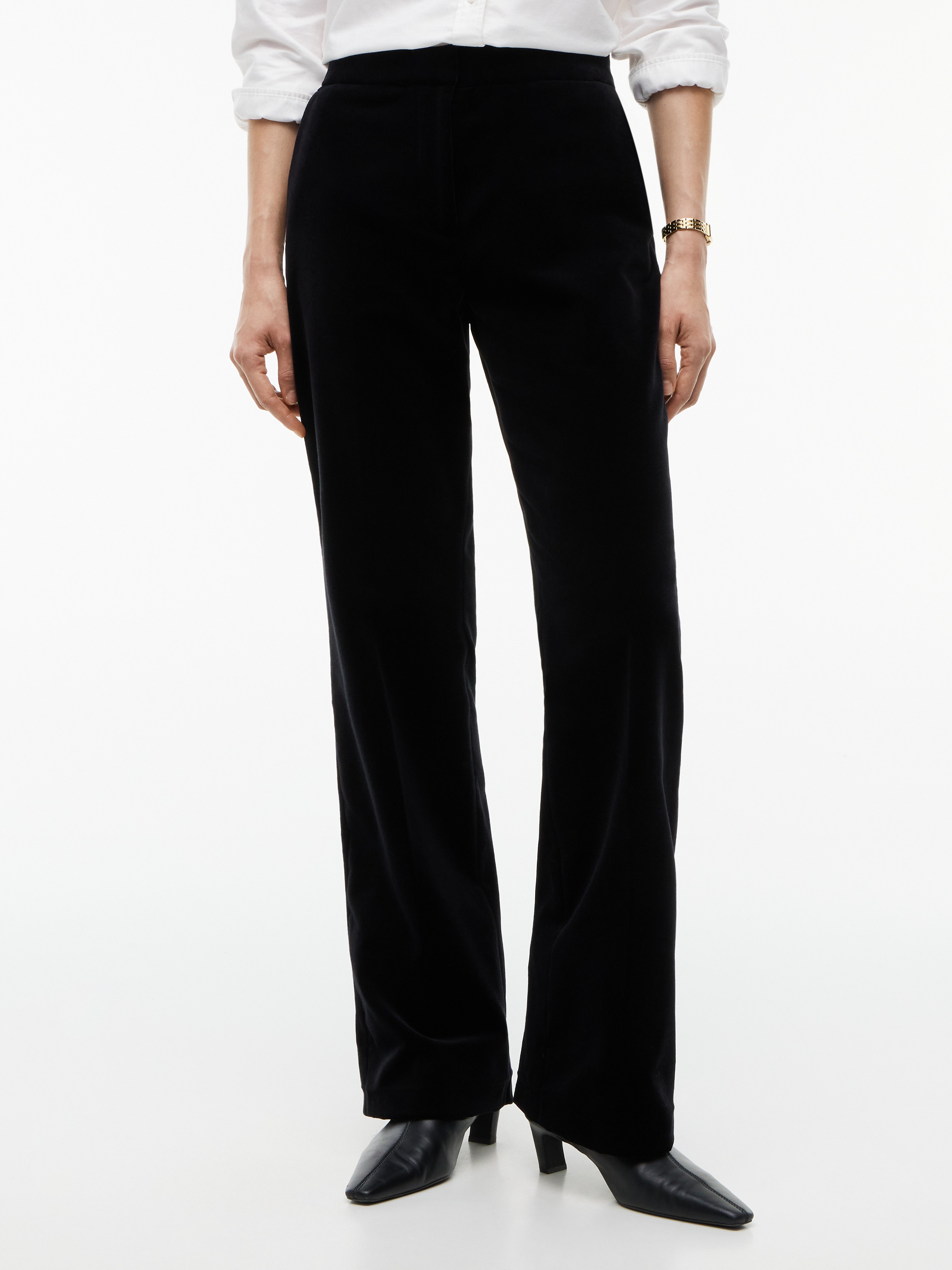 Slim Bootcut Velvet Trousers
